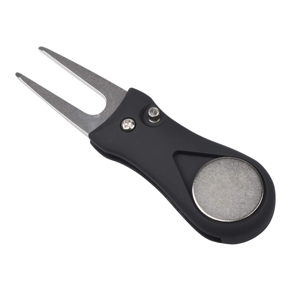 Premium Golf Divot Repair Tool with Magnetic Pop-Up Button & Detachable Ball Marker – Foldable Stainless Steel Switchblade Design for Quick Greens Repair | Perfect for Golfers, Tournaments & Practice Rounds