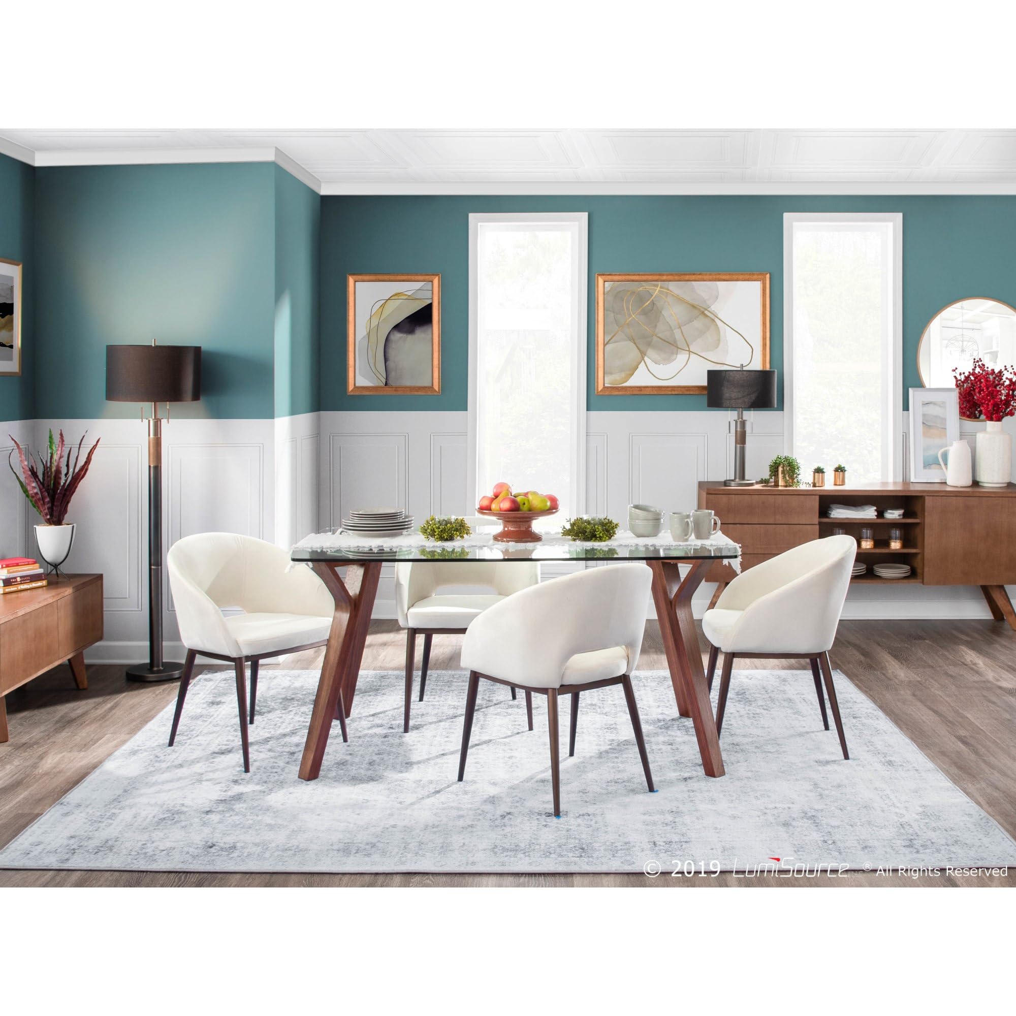 LumiSource Renee Upholstered Dining Chair - Modern Kitchen & Dining Room Chair for Home, Restaurant, Office - Comfortable & Stylish Seating Solution