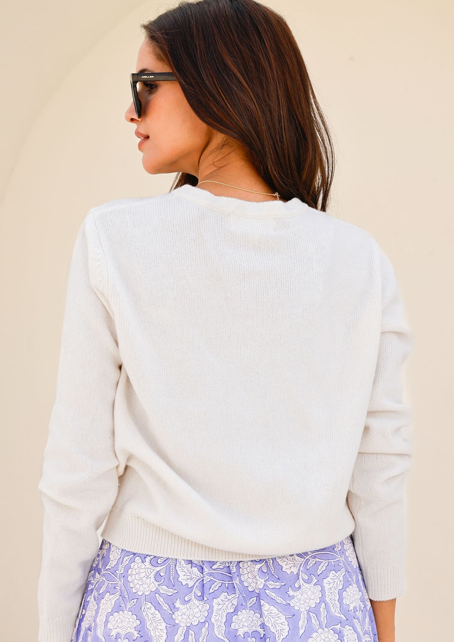 Premium Merino Wool Classic Cardigan for Women - Soft & Warm Ivory Knit Sweater - Perfect for Fall, Winter & Layering Outfits