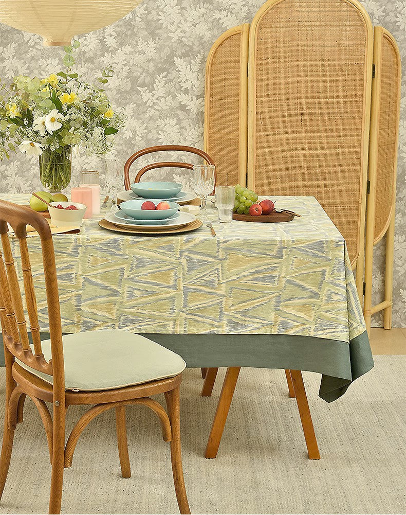 Modern Geometric Table Cover - Extra Large Rectangle Tablecloth for Kitchen & Dining Room - Farmhouse Style Tablecloth for Oval & Rectangle Tables - Perfect for Family Dinners, Parties & Home Decor