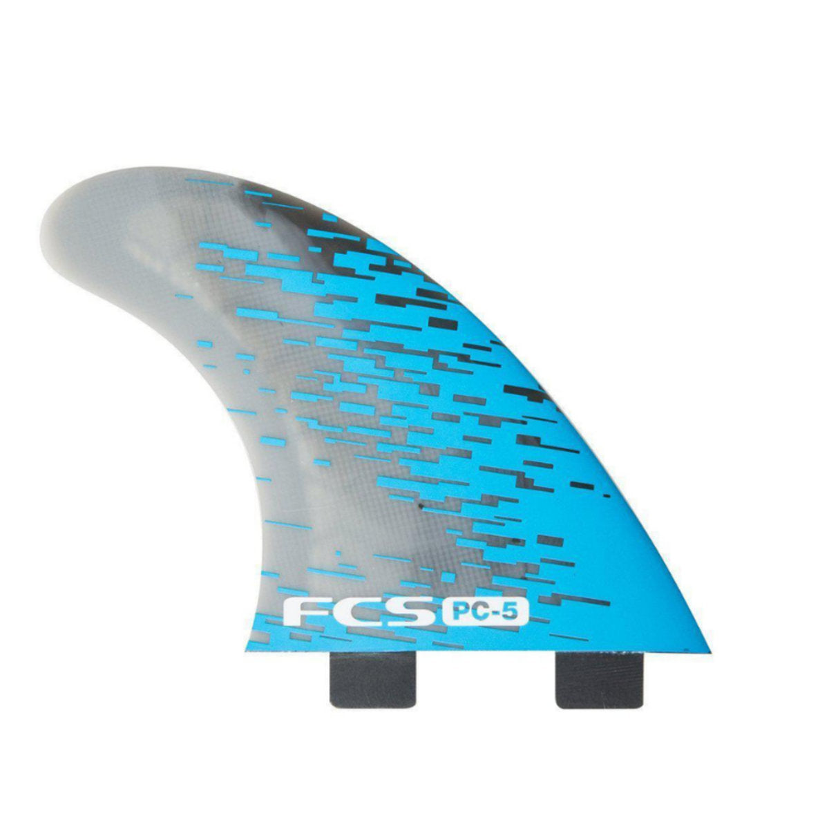 FCS THRUSTER PC Smoke Tri 2 Tab Medium Surfboard Fin - Blue Smoke - High Performance for Small to Medium Waves - Perfect for Shortboards and Performance Surfing