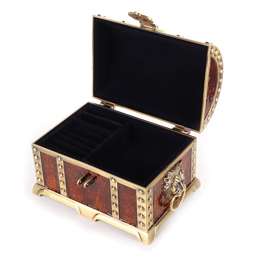 Vintage Jewelry Storage Box with Lock - 2 Layer Necklace & Earring Organizer, Decorative Display Case for Home - Perfect for Travel, Gifts & Bedroom Decor