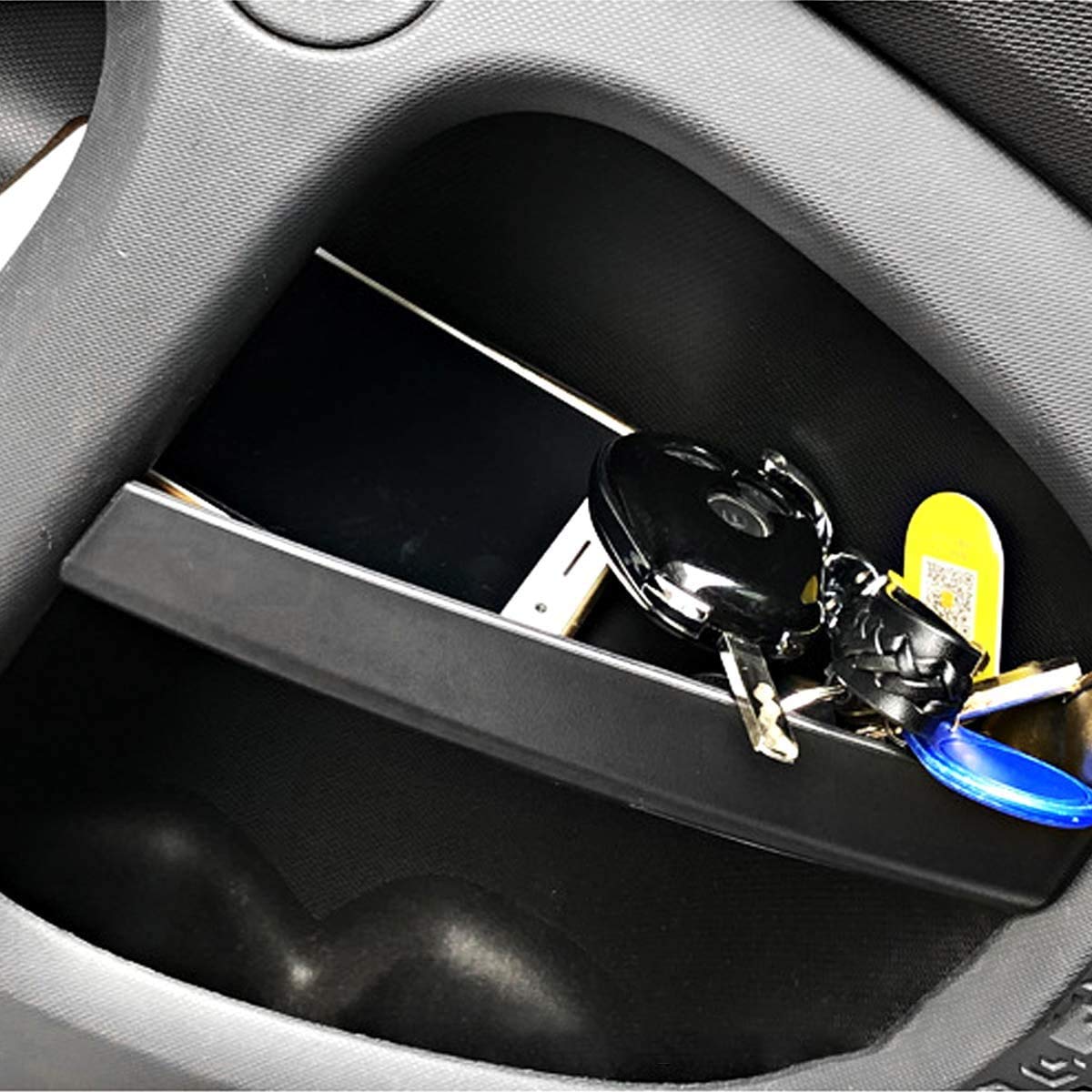 Mercedes Benz Smart 453 Fortwo & Forfour Car Door Center Console Storage Box Handbrake Tray Organizer - Black | Premium Car Interior Organizer for Keys, Phones & Small Items | Perfect for Road Trips & Daily Commute