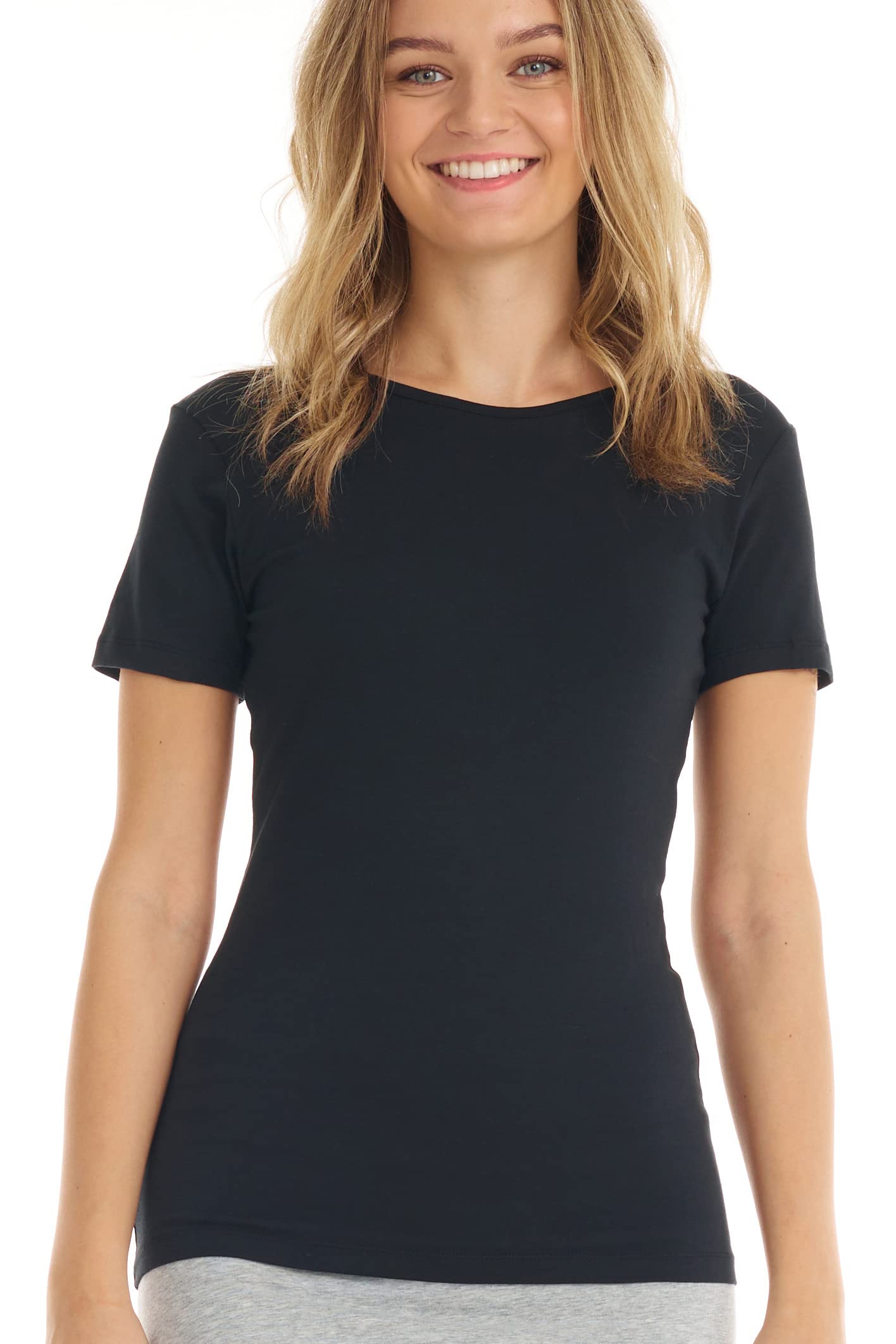 ESTEEZ Women's Basic Tops - Soft Cotton Fitted T-Shirts & Trendy Crop Tops for Teen Girls | Casual Wear, Layering, Summer Outfits, Gym Essentials