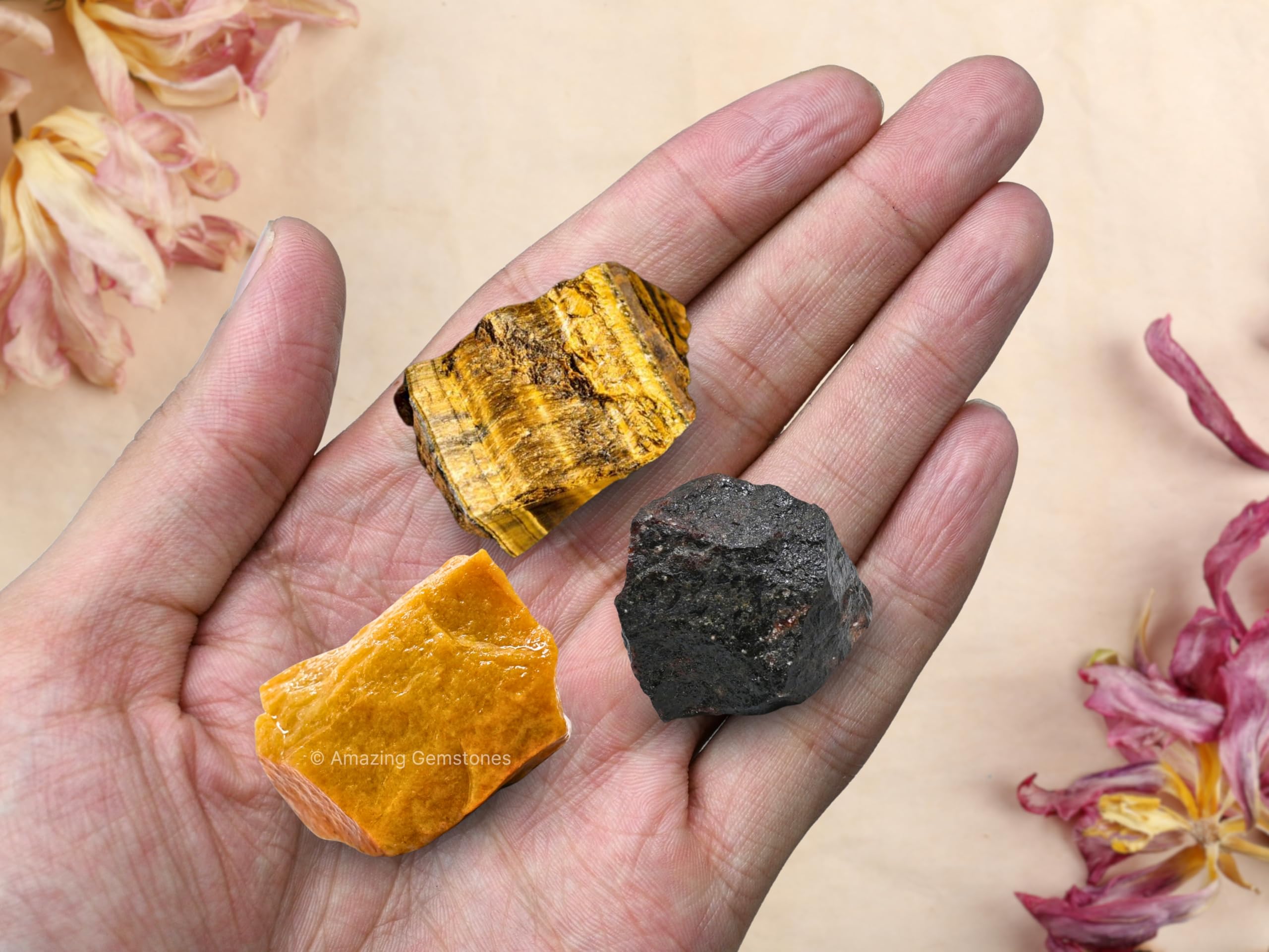 Leo Zodiac Healing Crystal Set - 3 Raw Stones for Astrology, Chakra Balancing & Energy Healing | Perfect Birthday, Anniversary Gift for Women, Men, Mother & Father | Includes Information Card | Meditation, Home Decor, Spiritual Practice