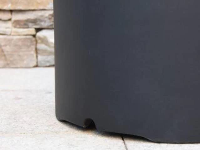 AMS Fireplace | Elementi 20lb Propane Tank Cover (Dark Grey) - Handcrafted Fiberglass Reinforced Concrete, Round Design 15.7x15.7x20 inches | Outdoor Patio Decor, Fire Pit Accessory, End Table Alternative for Backyard & Garden
