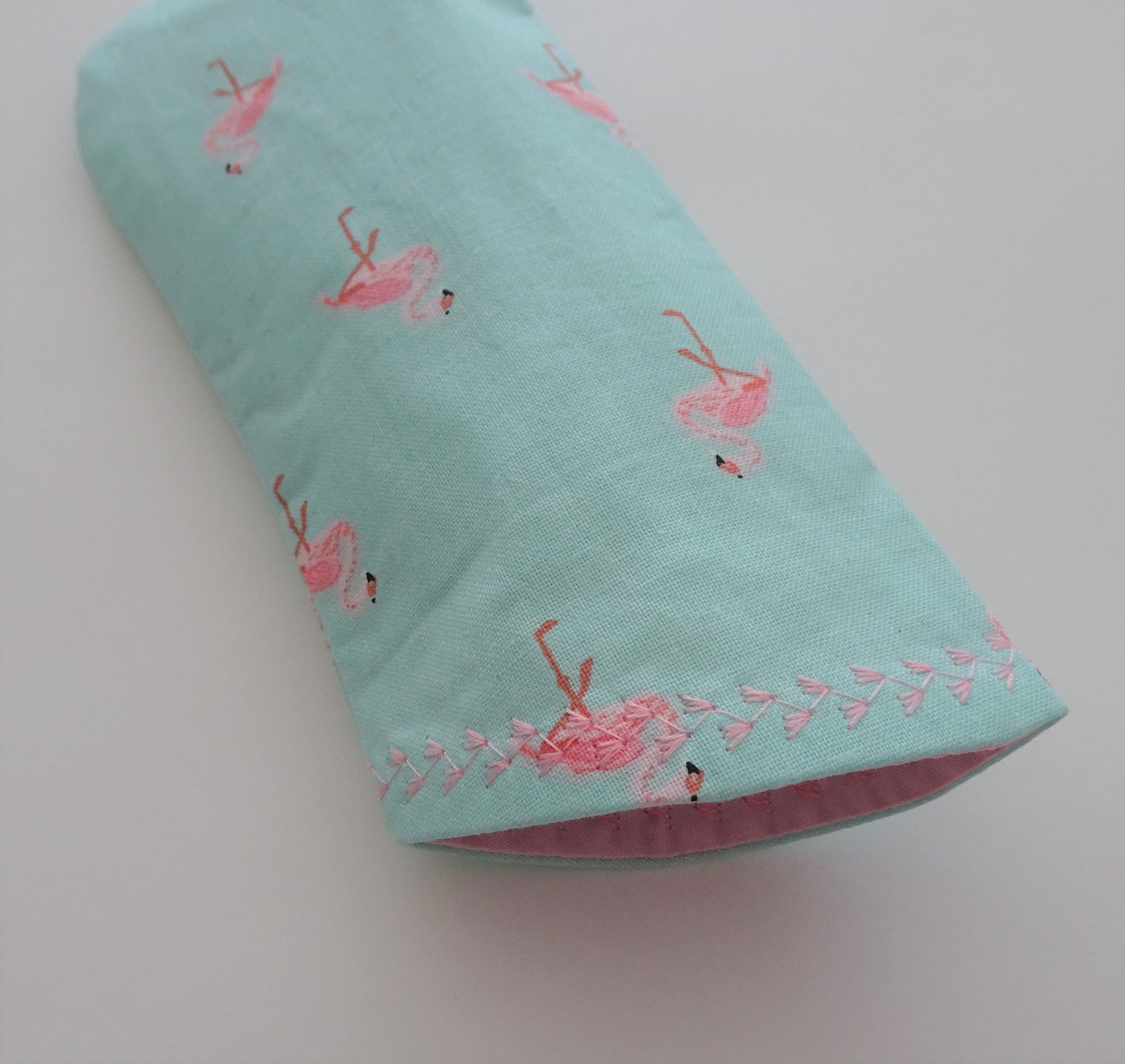 Flamingo Pattern Eyeglass Case - Soft Fabric Glasses Holder for Prescription Eyeglasses & Sunglasses | Travel, Office & Daily Use Protective Storage
