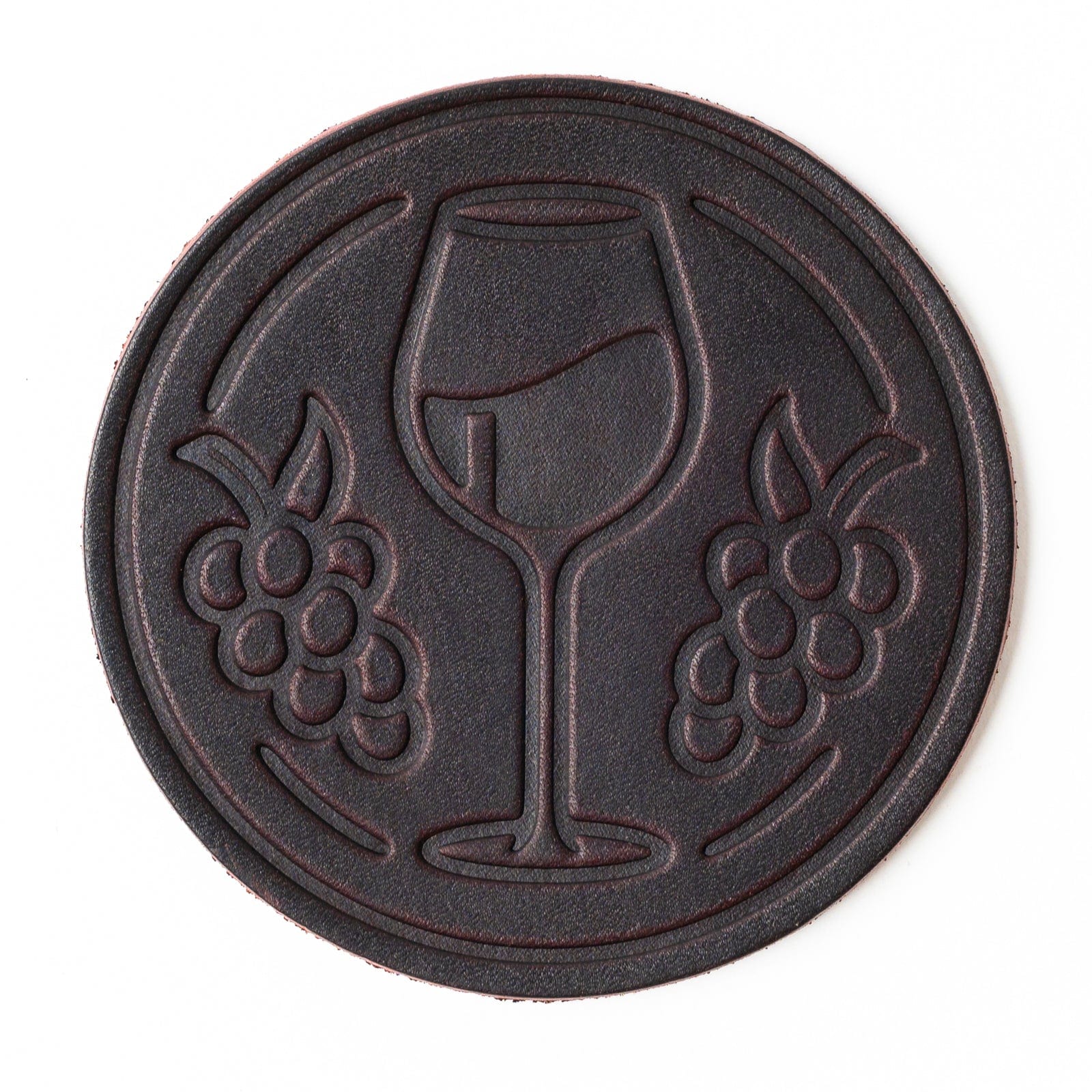 Premium Leather Coasters Set of 4 - Elegant Merlot Wine Color - Perfect for Home Bar, Office Desk & Dining Table Protection