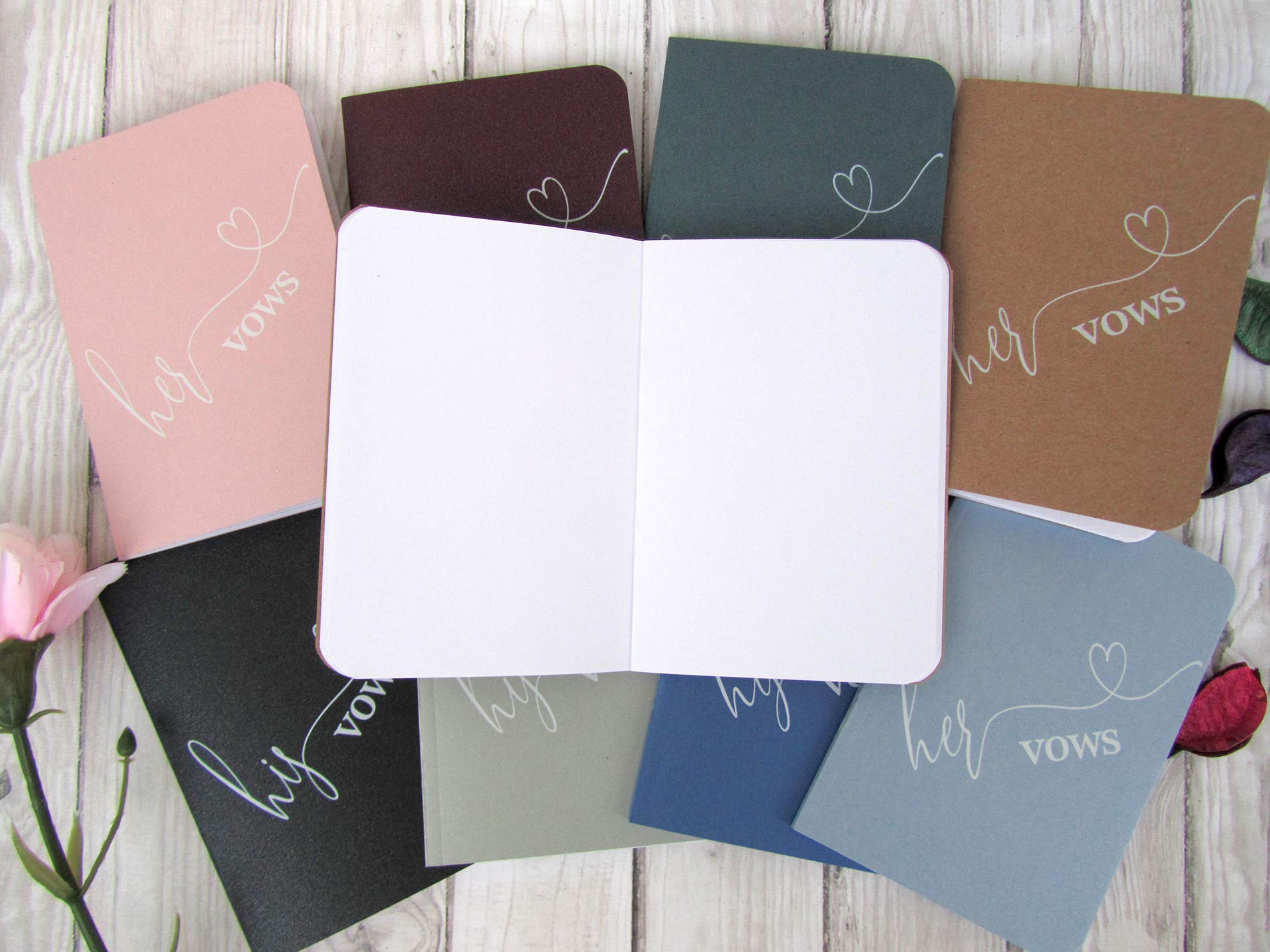 Wedding Vow Books Set - White Ink for Bride & Groom - Keepsake Gift for Ceremonies