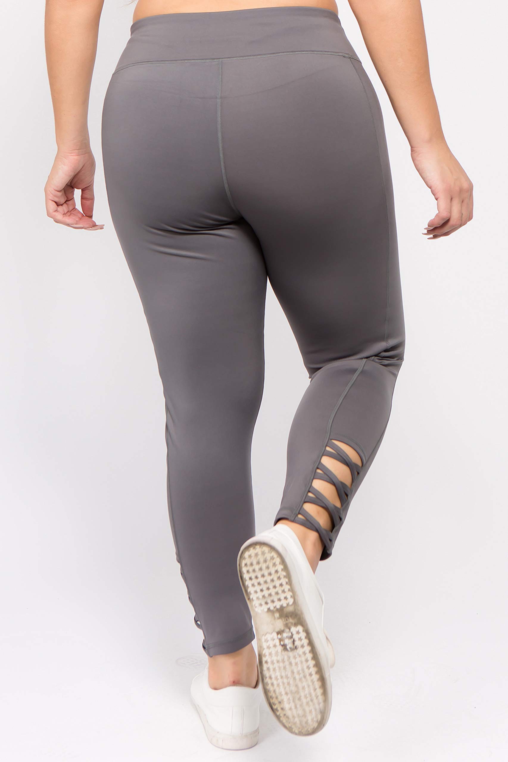 **ICONOFLASH Women's High Waist Workout Leggings with Pockets & Lattice Design - Yoga, Running, Gym & Casual Wear**