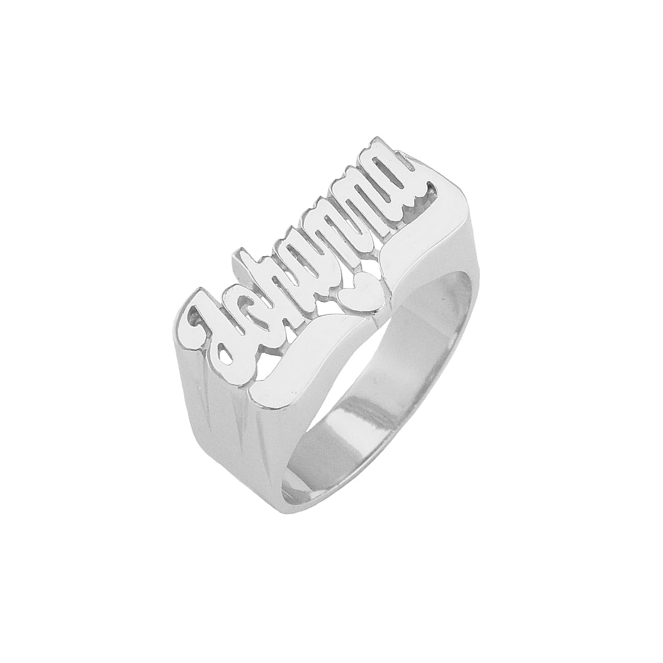 Lee 107dZ 9mm Personalized Gold Name Ring with Pave Cut - Medium Size Script Letter for Women, Perfect for Gifts, Anniversaries & Special Occasions