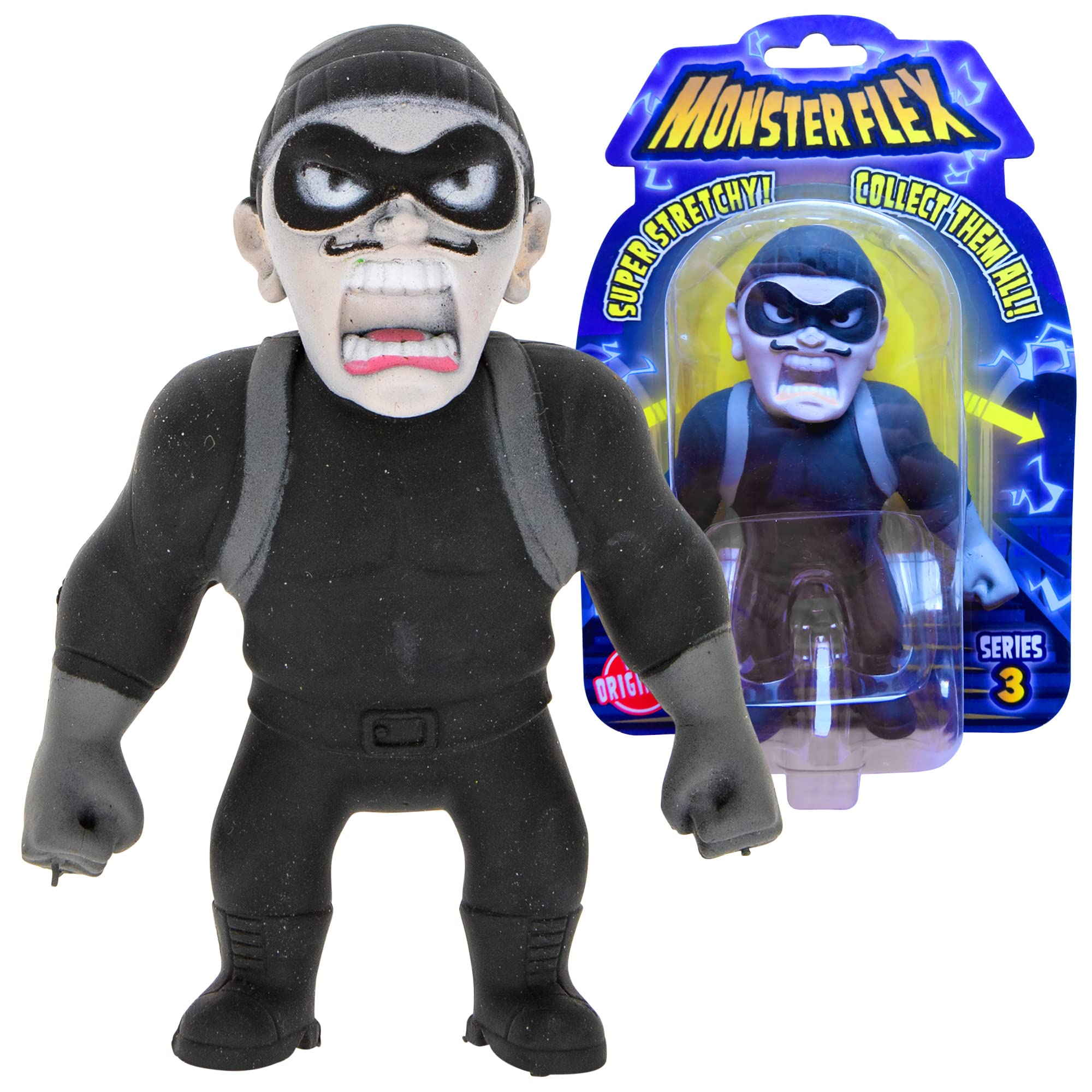 Monster Flex Stretchy Toys for Kids - 14 Unique Spooky Stretch Monsters Sensory Fidget Stress Relief Toys for Boys & Girls - Perfect Birthday Gift, Party Favors and Classroom Rewards - Series 3 (Thief) - Great for Playtime, Stress Relief and Sensory Development