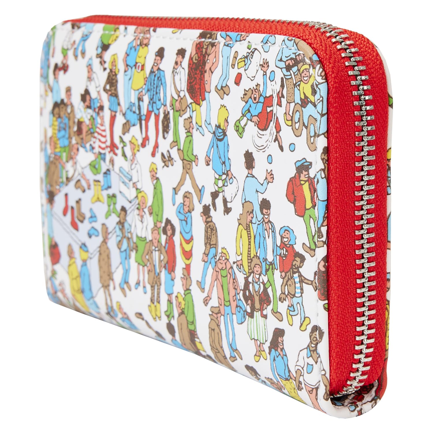 Where's Waldo Allover Print Zip Around Wallet - Fun Cartoon Character Design for Men & Women - Perfect for Travel, Shopping, and Everyday Use