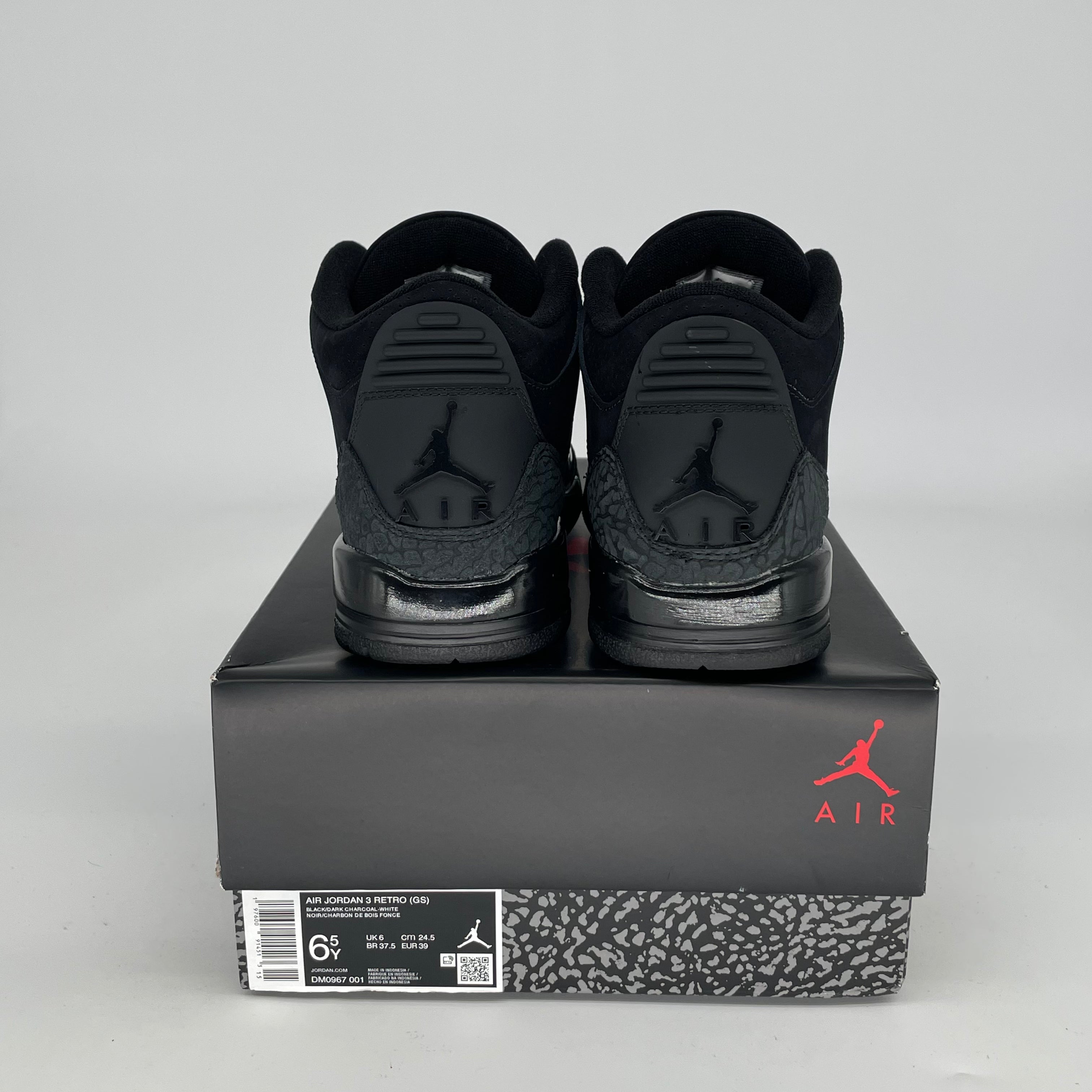 Original Air Jordan 3 Retro 'Black Cat' Men's Basketball Shoes Size 6.5/8W (DM0967-001) - Perfect for Streetwear & Sneaker Collectors