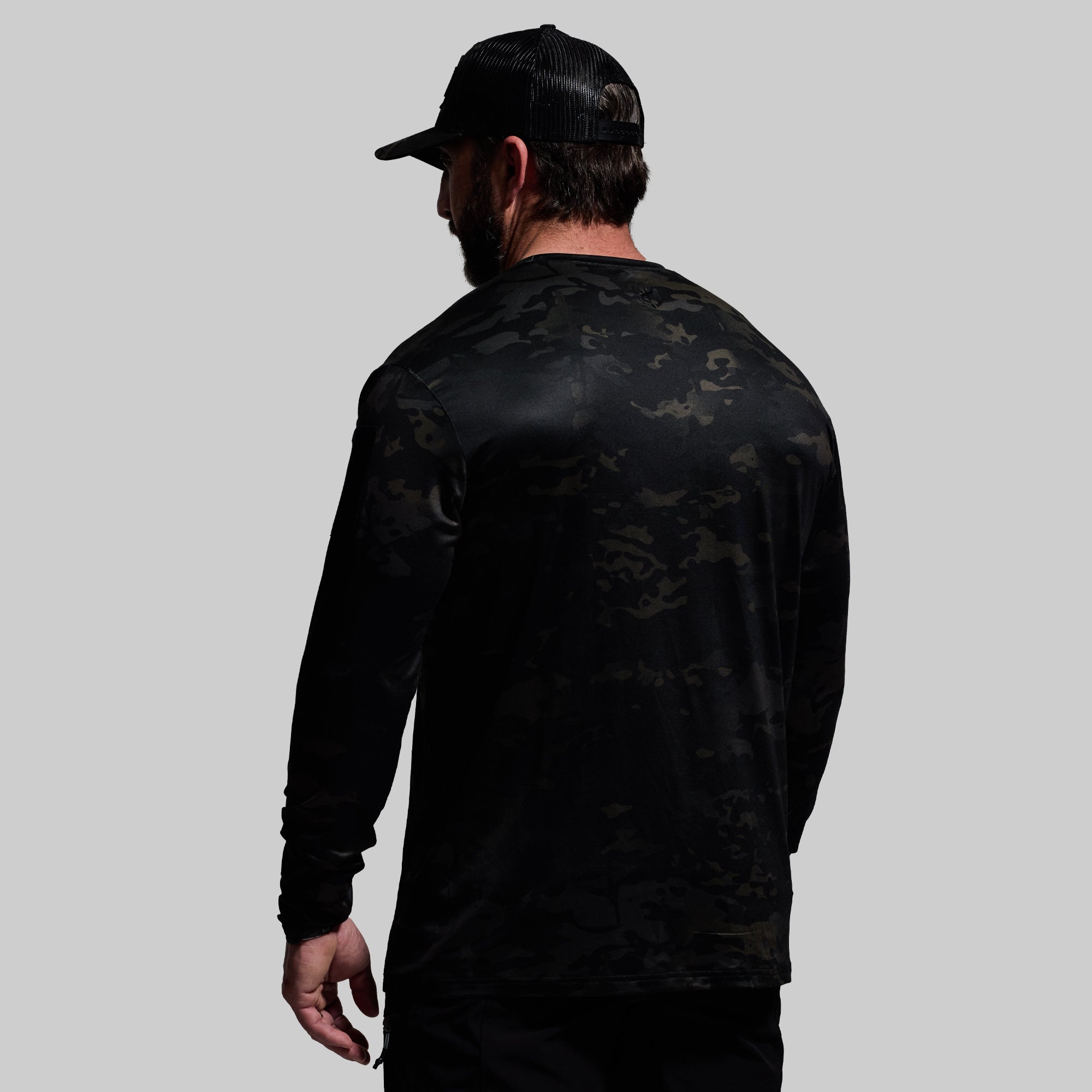 Long Sleeve Range Shirt - Black Multicam Camouflage Tactical Shirt for Outdoor Hunting & Hiking | Durable & Comfortable Performance Wear