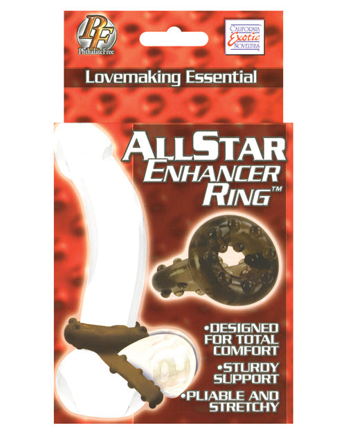 Premium All Star Enhancer Ring - Adjustable Cock Ring for Men, Smoke Color - Enhance Pleasure & Performance - Perfect for Couples & Solo Play