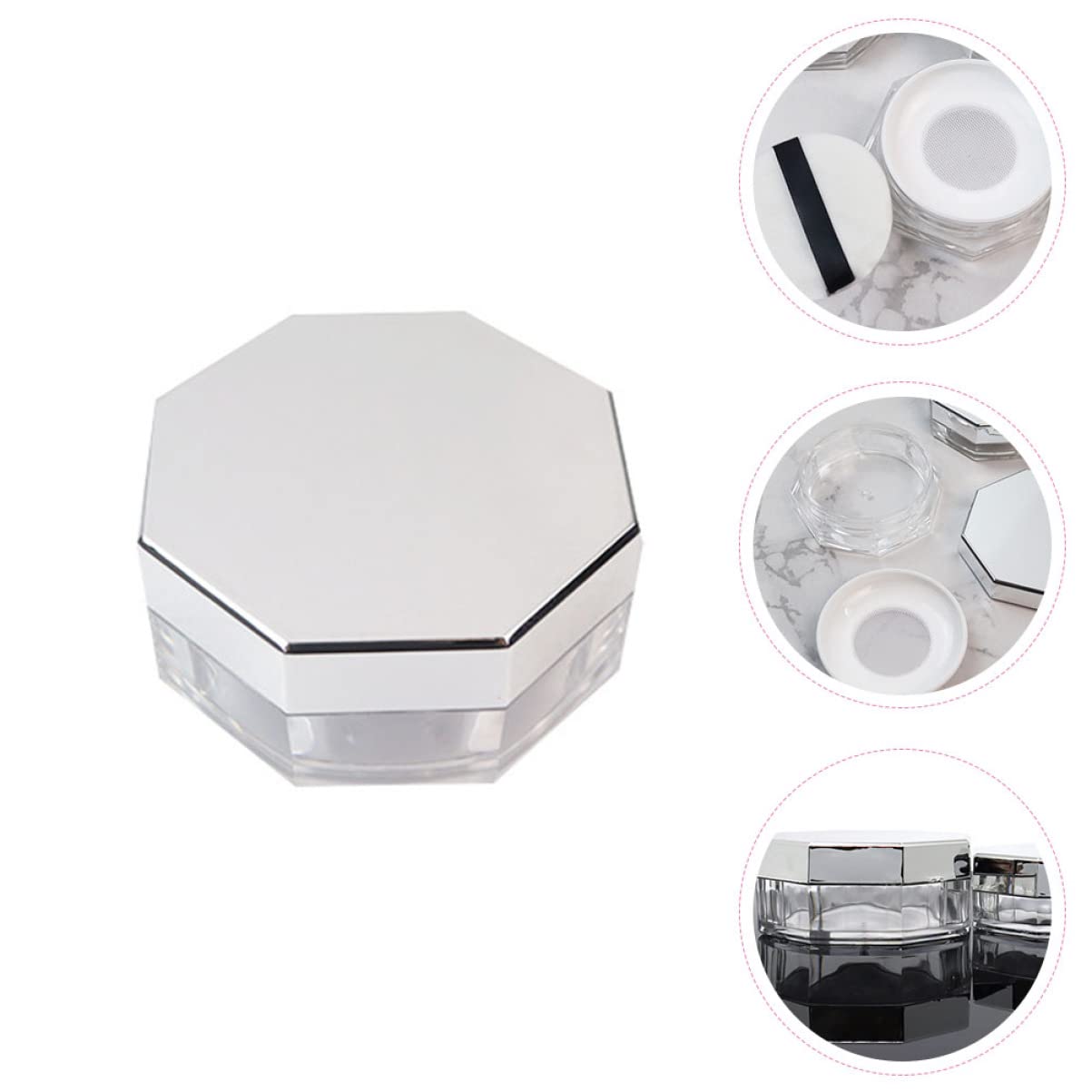 Minkissy Compact Mirror & Reusable Loose Powder Box - Portable Empty Powder Container for Makeup Touch-Ups | Travel-Friendly, Simple Design for On-the-Go Beauty Essentials