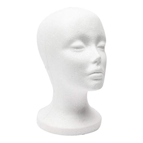 SOLUSTRE Styrofoam Wig Head - Female Foam Mannequin Head for Wigs, Cosmetics & Hair Accessories Display - Perfect for Home Salon, Hat & Glasses Storage (2 Pack) - Great for Wig Styling, Makeup Practice & Beauty Salon Decor