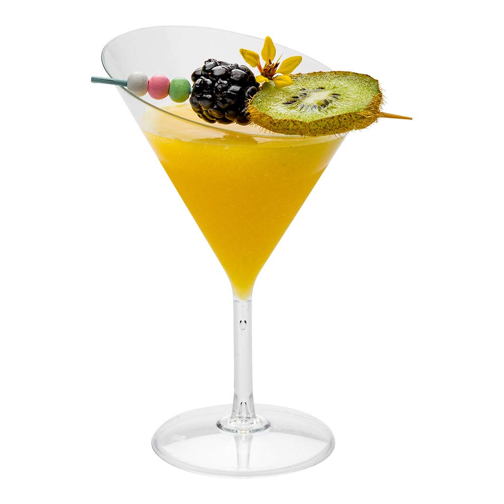 2 oz Disposable Margarita Glasses - 100-Pack Clear Plastic Martini Glasses with Angled Design for Cocktails, Desserts & Samples | Perfect for Weddings, Parties & Catering Events