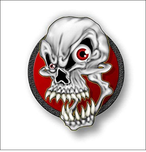 Sharp Tooth Evil Skull Car Decals - Waterproof Vinyl Stickers for Car Body, Bumper, Door & Window - 5