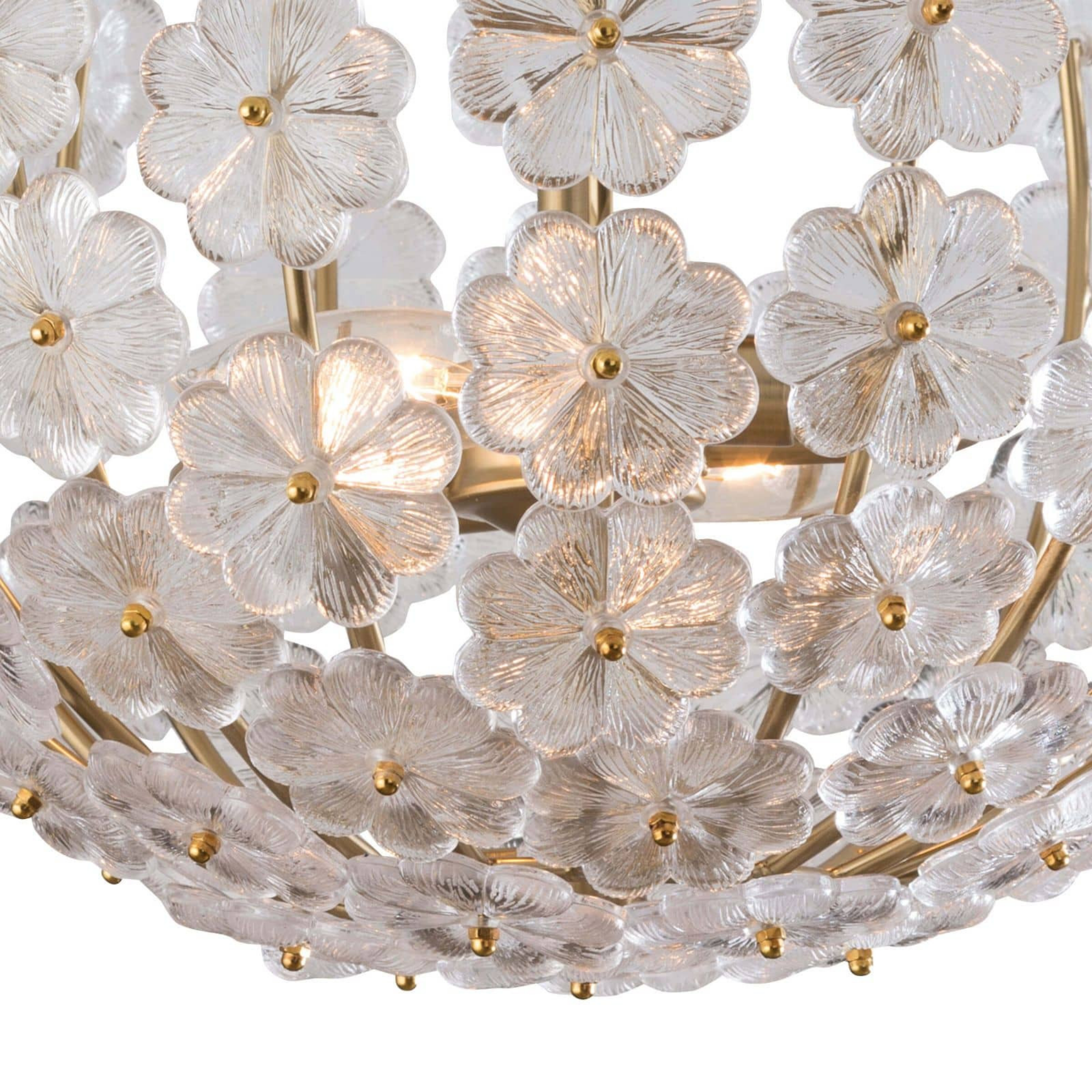 Charlotte Semi Flush Mount Ceiling Light - Modern Brushed Nickel Fixture for Bedroom, Kitchen, or Hallway Lighting