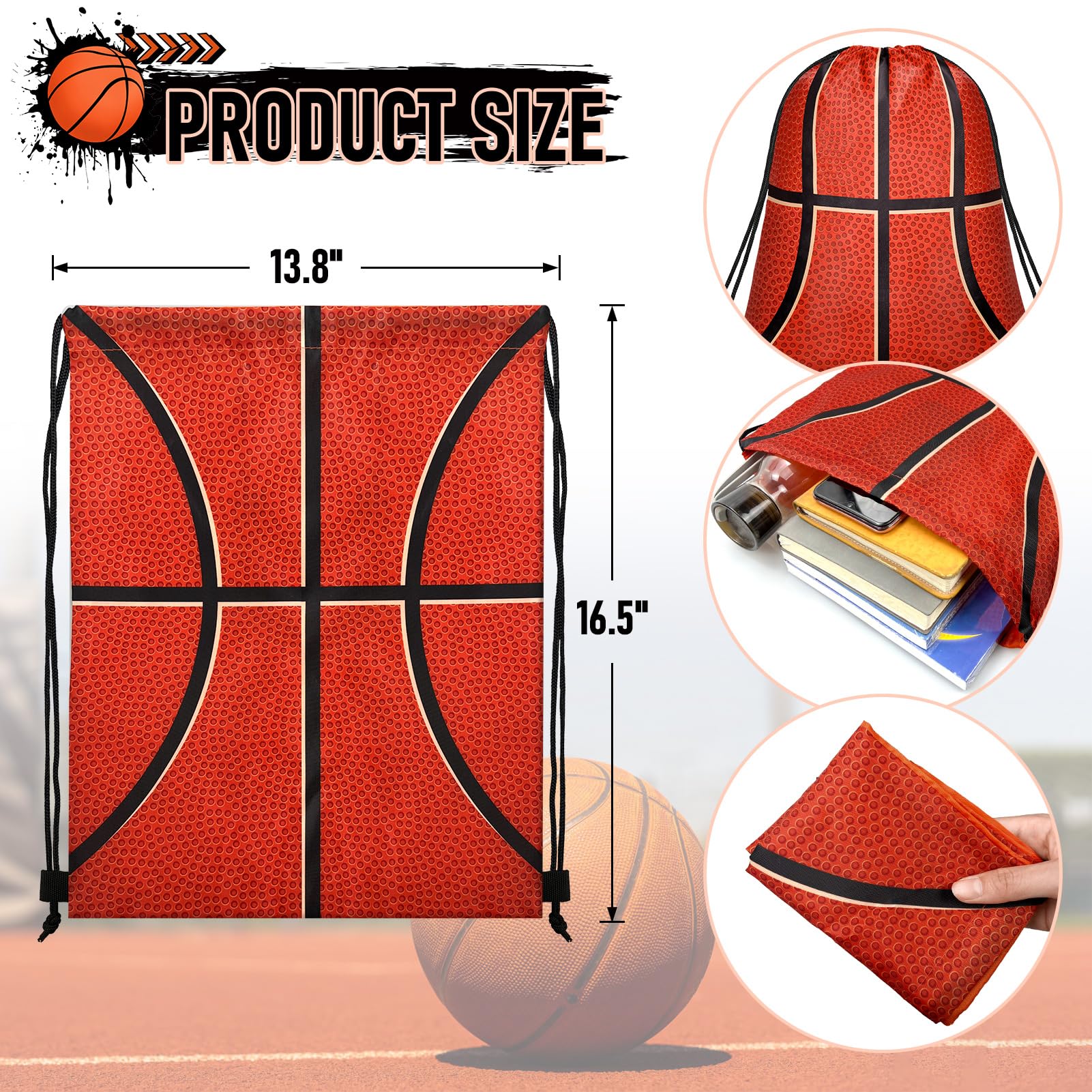 14 Pcs Sports Drawstring Bags for Baseball Basketball Football - Team Favor & Candy Bags