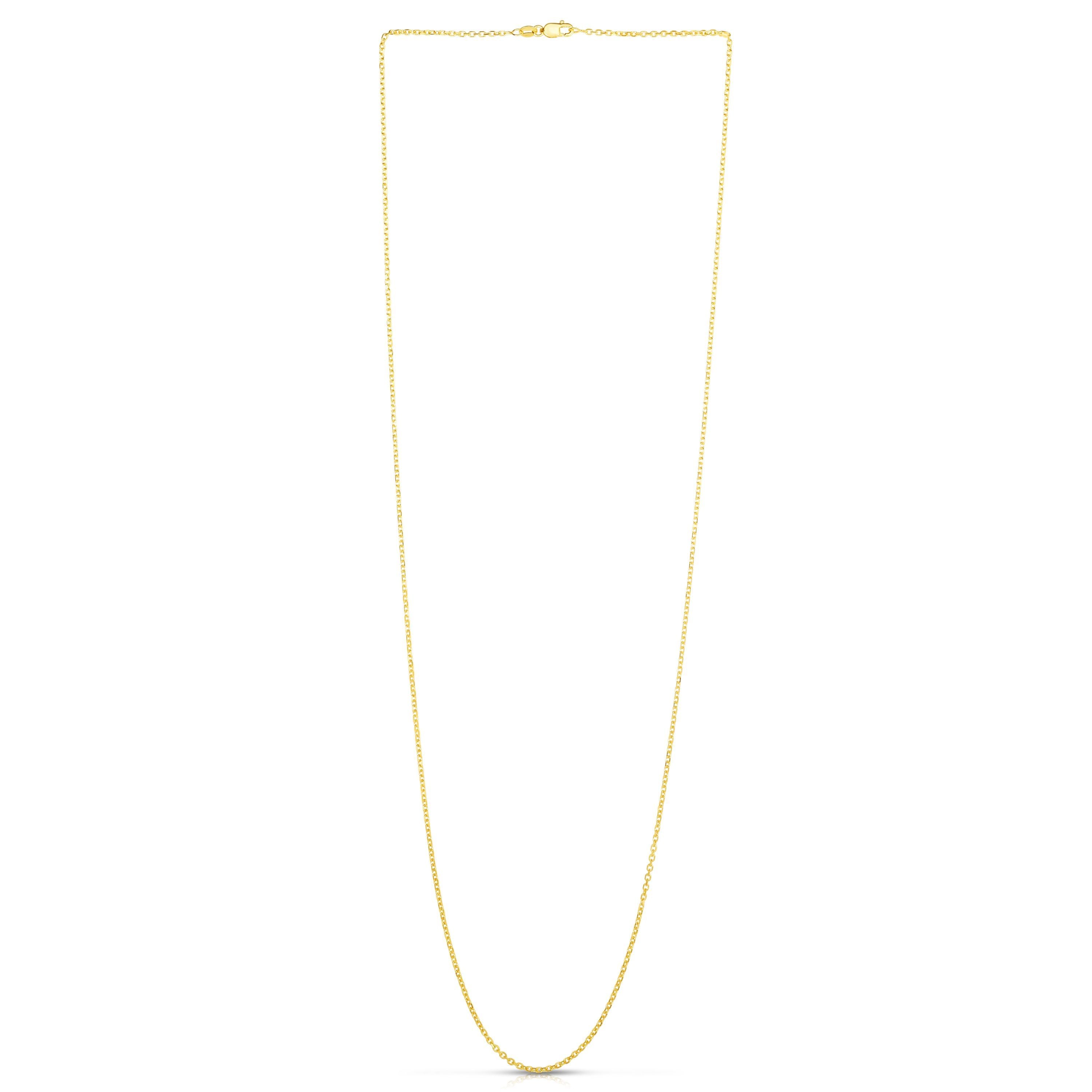 14K Gold 1.5mm Diamond Cut Cable Chain Necklace for Women - Dainty & Elegant Jewelry Gift for Her - Perfect for Everyday Wear, Layering & Special Occasions