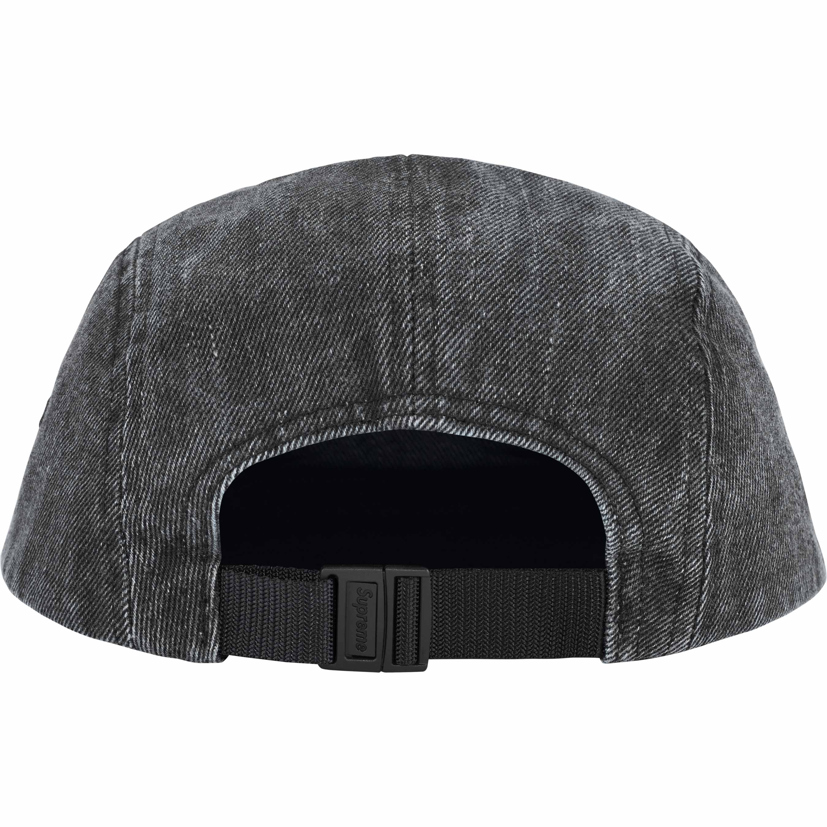 Supreme Coated Denim Camp Cap - Black Adjustable Snapback Hat for Men & Women | Streetwear Fashion, Outdoor Activities, Hip-Hop Style