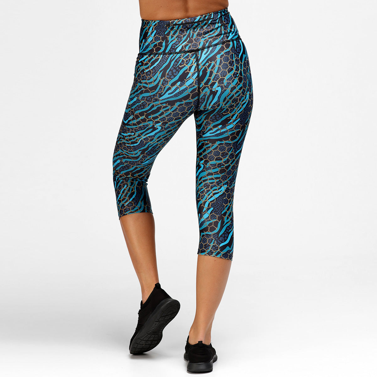 Honeycomb Capri Pants for Women - Breathable Stretchy Yoga Pants with Pockets - Perfect for Workout, Lounge & Travel
