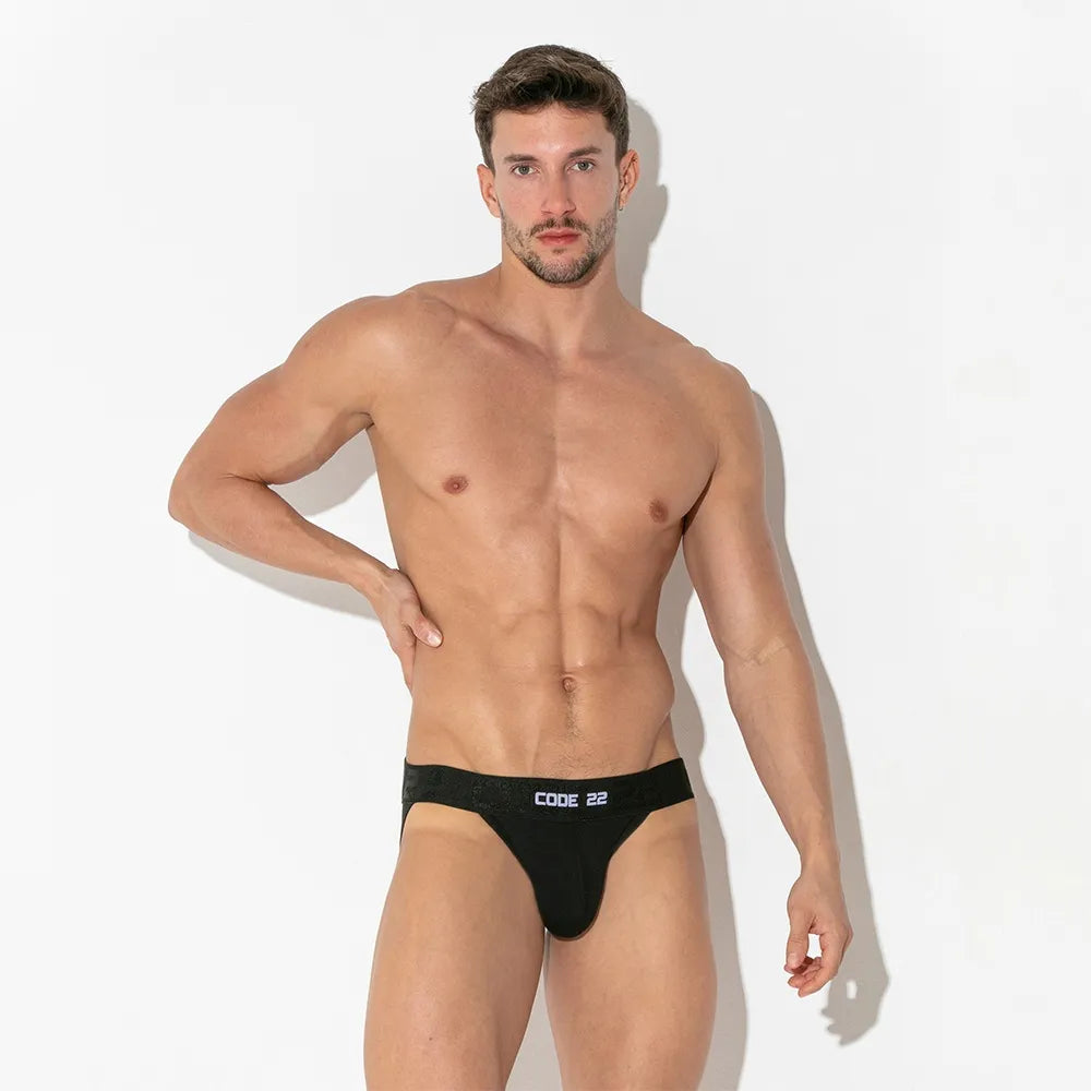 Code 22 Basic 3 Pack Cotton Jockstrap for Men - Black/White/Grey - Breathable Underwear for Sports, Gym & Everyday Comfort