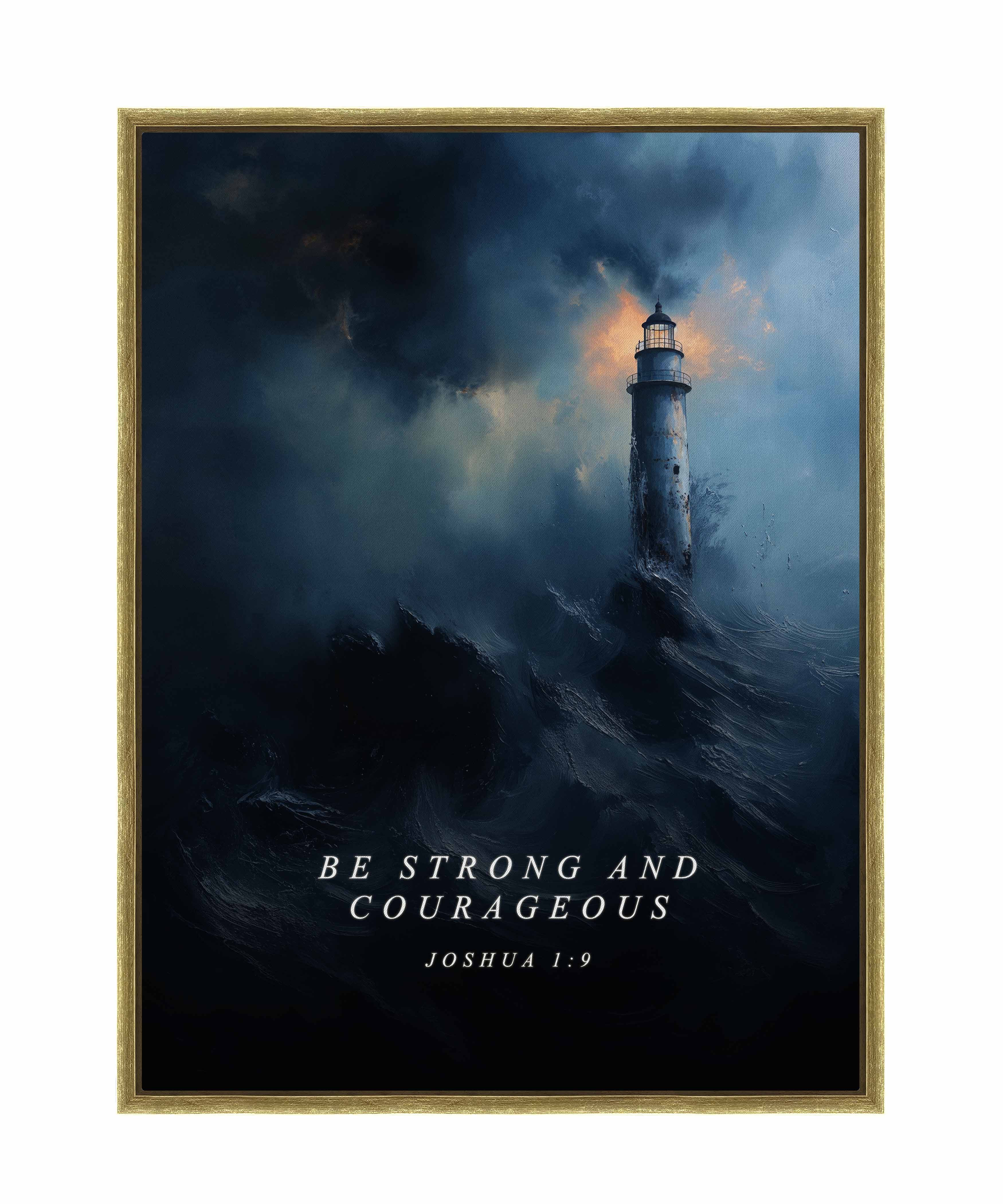 Joshua 1:9 Inspirational Bible Verse Gallery Wrapped Canvas - Perfect for Home Decor, Office Wall Art & Christian Gift Ideas