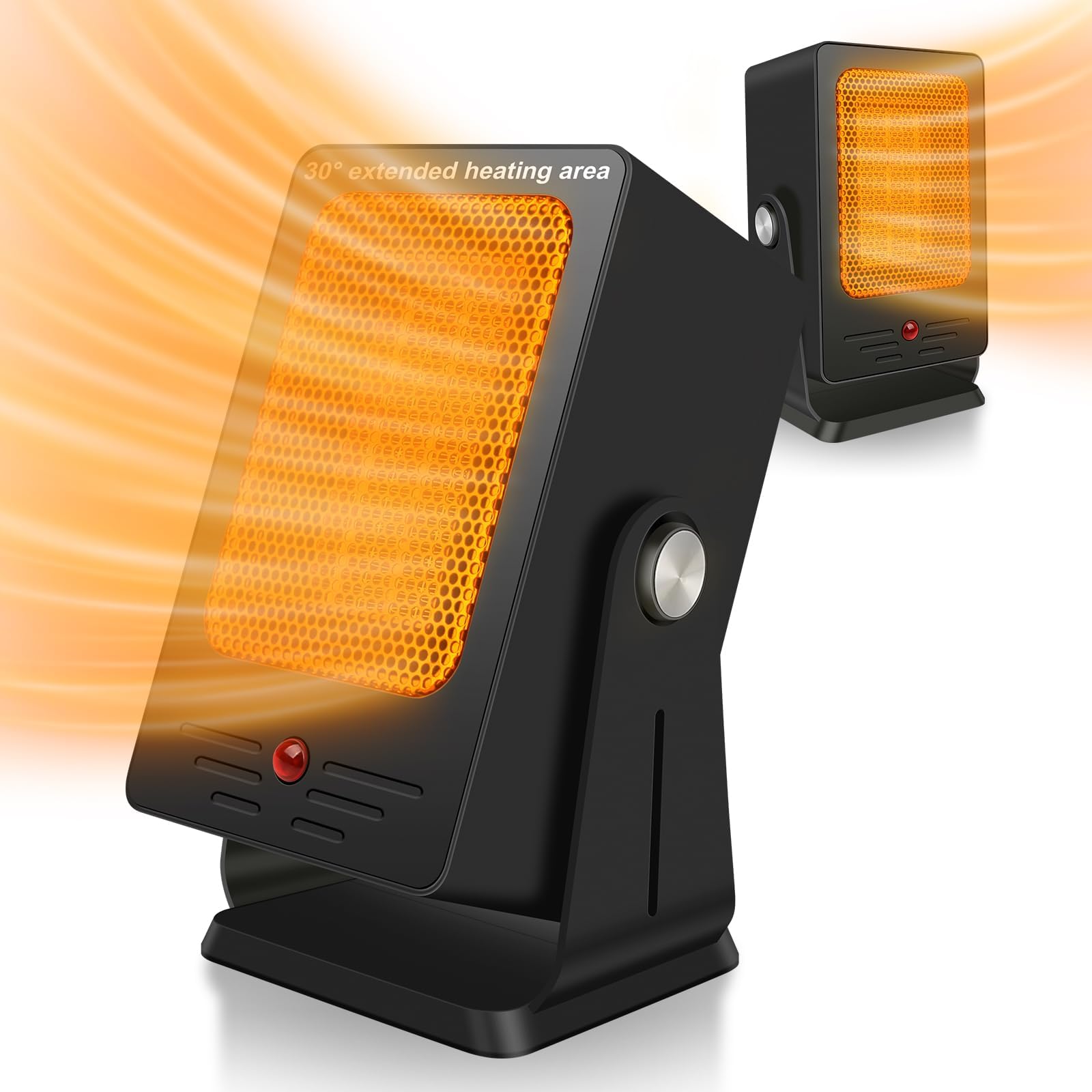 Portable 900W PTC Fast Heating Space Heater - 30° Adjustable Angle, Lightweight Electric Heater for Indoor Use in Office, Bedroom, Home & Personal Workspace | Perfect for Winter Warmth & Small Space Heating