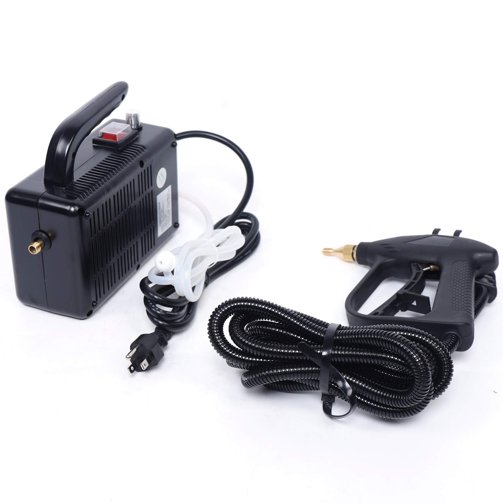 DNYSYSJ 1600W High Pressure Steam Cleaner with 100℃ Steam, Portable Multi-Purpose Steam Cleaner for Home & Car Cleaning, 2.5m Hose - Perfect for Kitchen, Bathroom, Floors & Outdoor Use (Black)