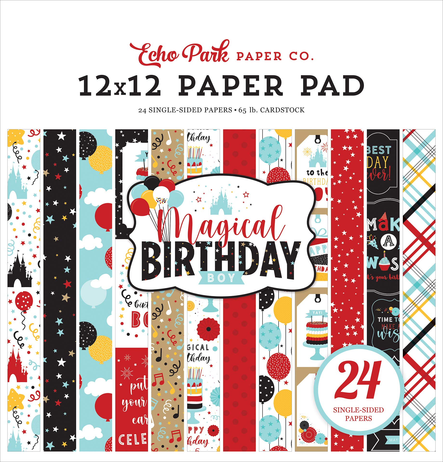 Echo Park Paper Co. Magical Birthday Boy 12X12 Scrapbook Paper Pad - Perfect for DIY Birthday Cards, Party Decorations & Scrapbooking Projects