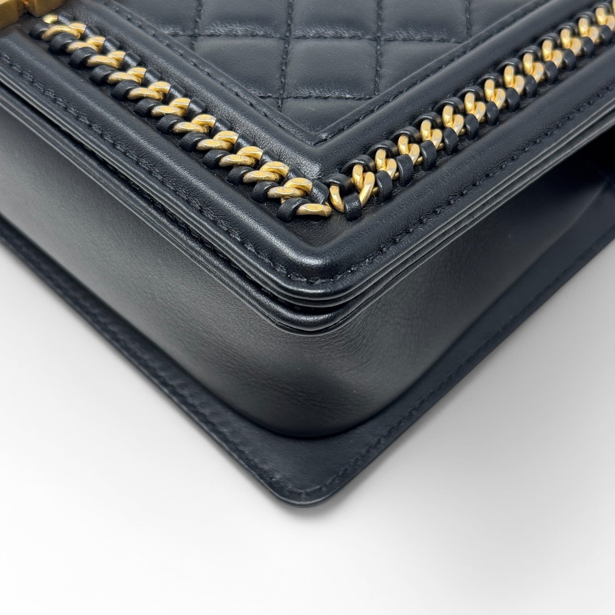 Chanel Black Medium Boy Top Handle Bag - Luxury Designer Handbag for Women | Perfect for Evening Parties, Date Nights & Special Occasions