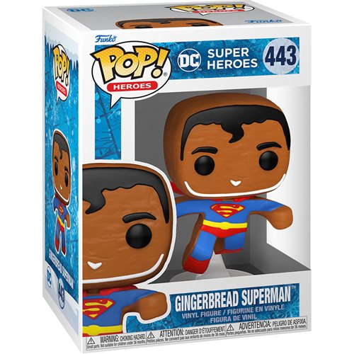 DC Heroes Holiday Pop! Vinyl Figure - Gingerbread Superman Funko Pop #443 - Christmas Collectible for Superhero Fans & Holiday Decor