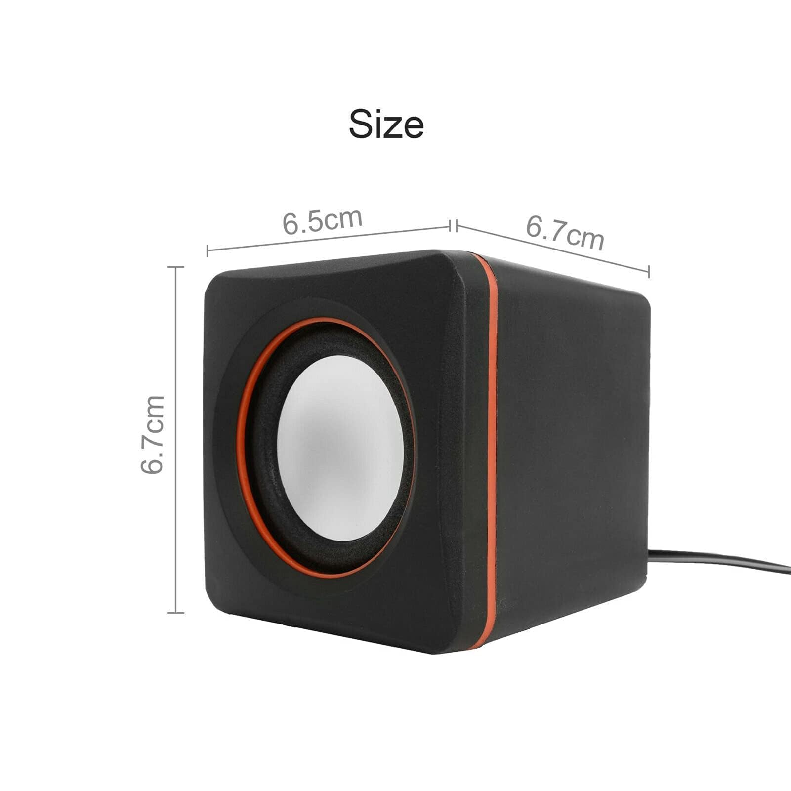 Compact USB Computer Speakers with Stereo Sound & Subwoofer - Mini Multimedia PC Speakers for Desktop, Laptop - Universal Black | Perfect for Home Office, Gaming & Music Listening