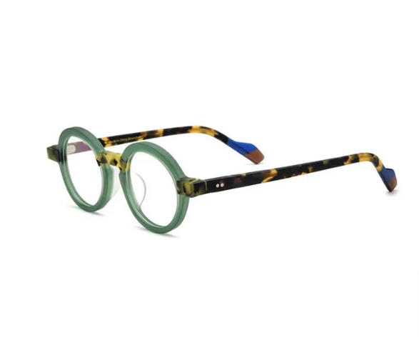CCspace Unisex Full Rim Irregular Round Acetate Eyeglasses 54704 - Lightweight Retro Frame for Men & Women - Perfect for Reading, Fashion, and Daily Wear