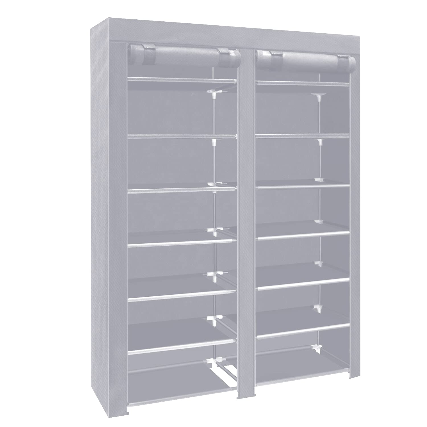 ERONE 28-Pair Shoe Rack Organizer with Nonwoven Fabric Cover - Double Row Portable Shoe Storage Cabinet for Closet - Perfect for Bedroom, Entryway & Dorm Organization