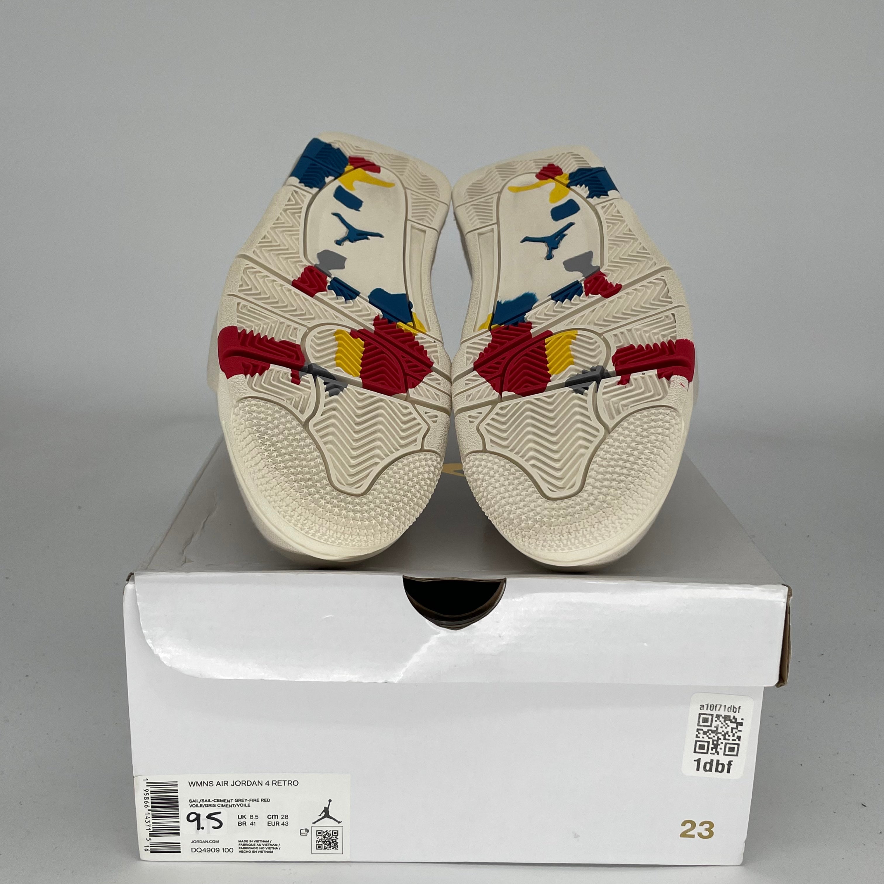 Original Air Jordan 4 Retro 'Blank Canvas' Women's Shoes Size 9.5/11W - DQ4909-100 | Basketball Sneakers for Women, Casual Streetwear Fashion & Gym Workouts