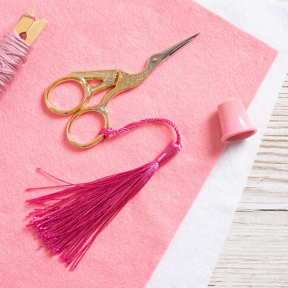 Premium Stork Embroidery Scissors - Sharp Stainless Steel Craft Scissors for Sewing, Quilting & Needlework - Perfect for DIY Projects, Fabric Cutting & Detailed Crafting