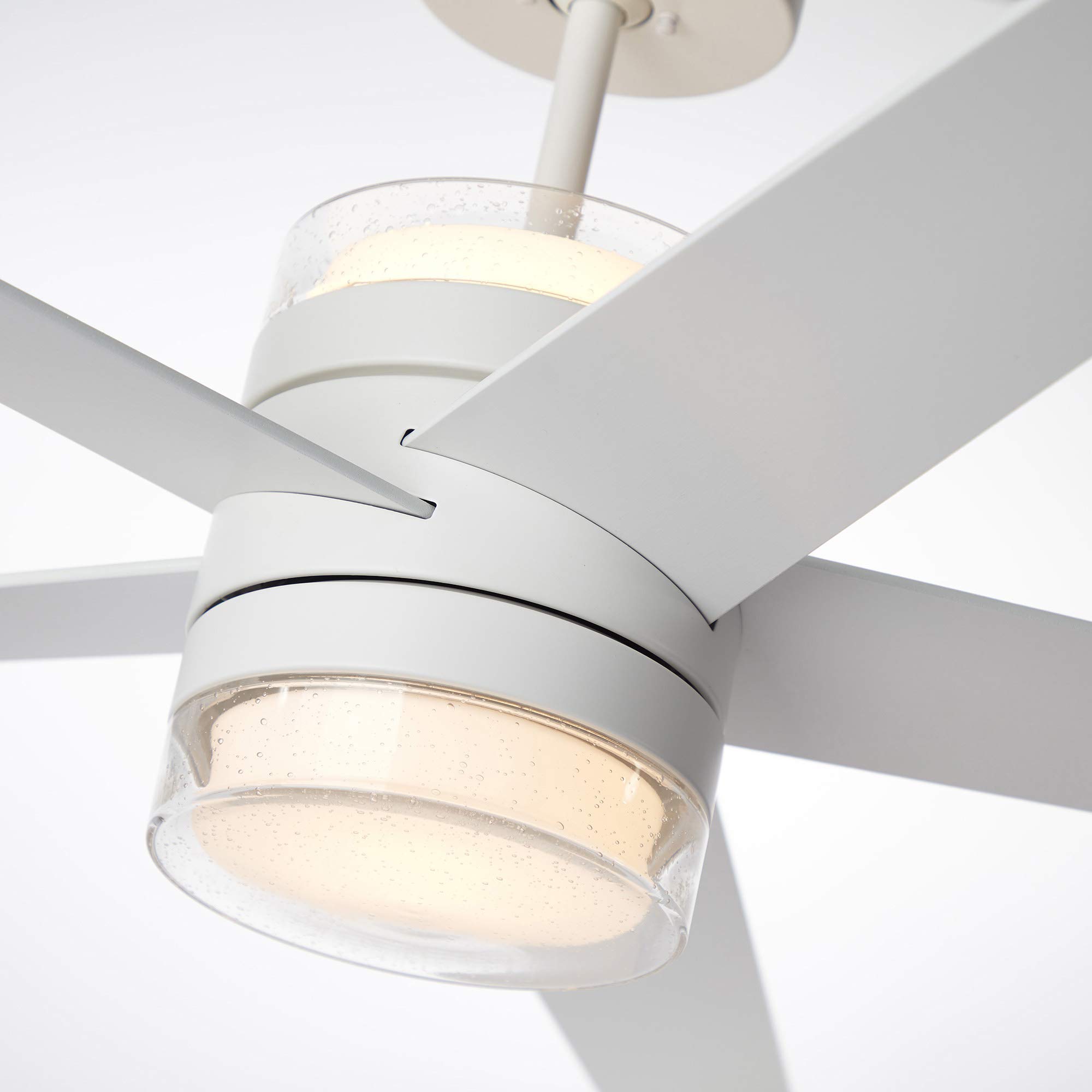 Luminance Kathy Ireland Home Lucere 52 Inch Ceiling Fan with Light, Satin White Finish - Perfect for Living Room, Bedroom, and Indoor Spaces