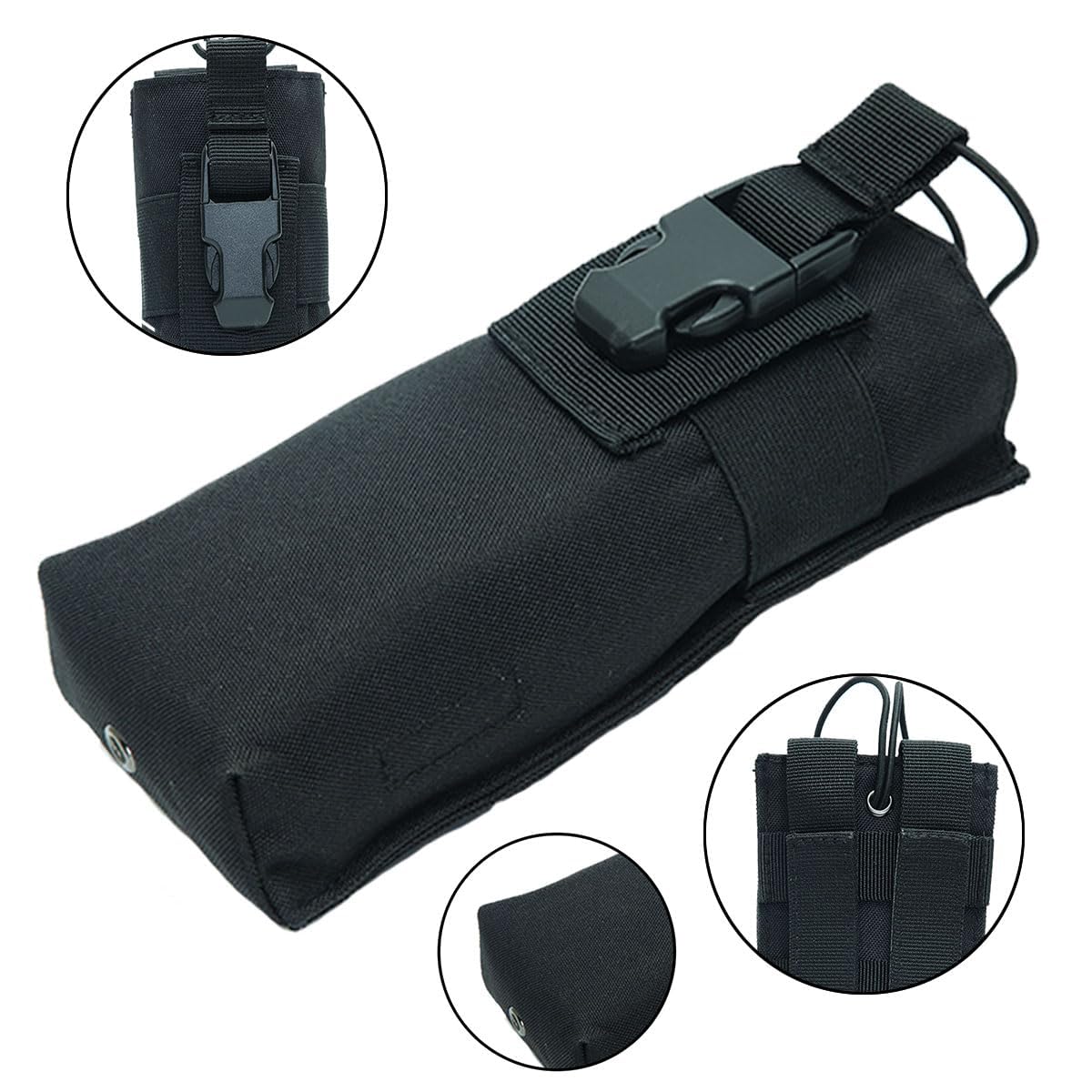 Tactical Radio Pouch Holder Case - Molle Compatible Nylon Bag for AR-152 UV-5R Walkie Talkies, GPS & Phones - 3800mAh Two Way Radio Accessory for Outdoor Adventures, Hiking & Emergency Communication