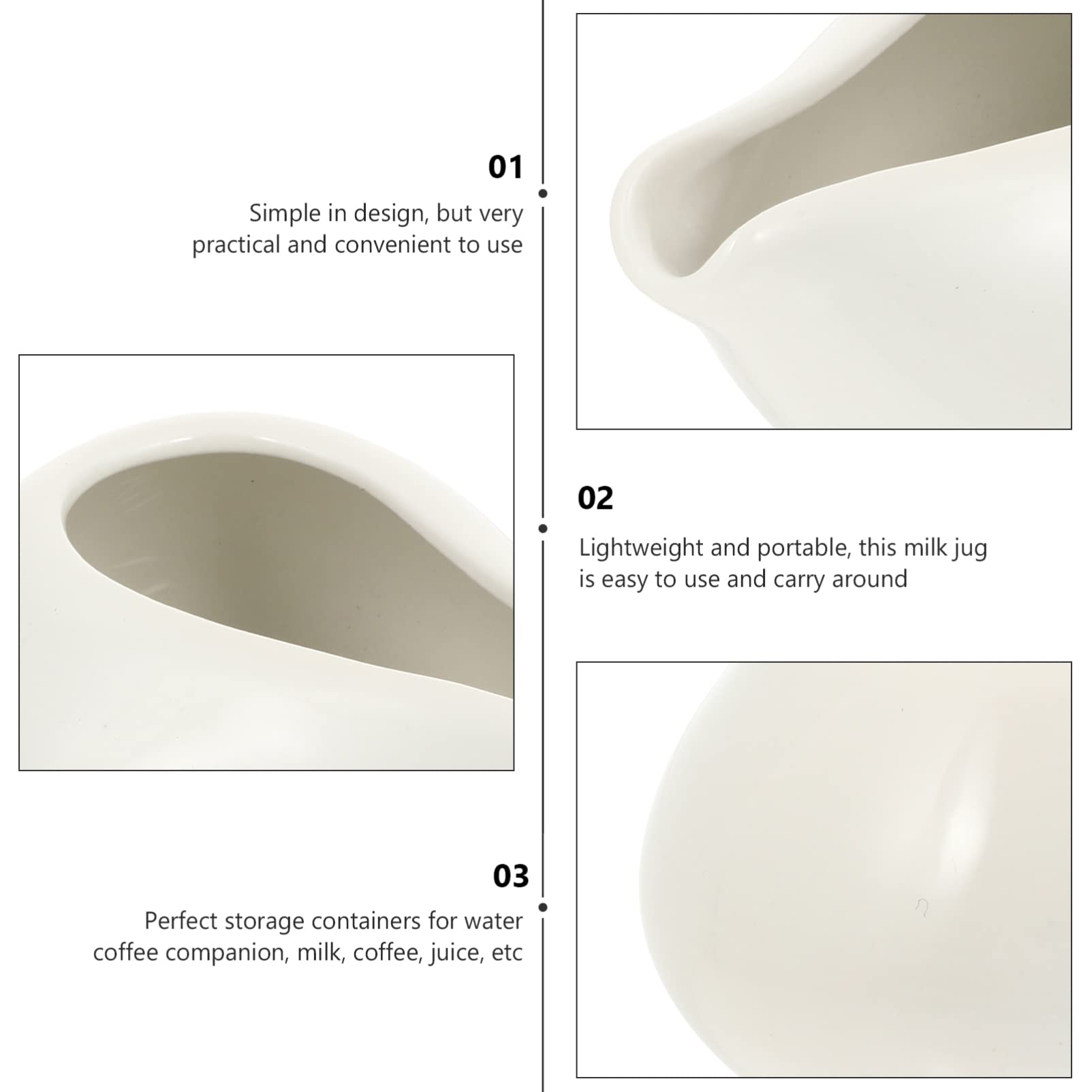 Hemoton Ceramic Soy Sauce Dish - Porcelain Milk Pitcher for Coffee, Tea & Creamer - White Kitchen Gadget for Restaurants, Cafes & Home Use