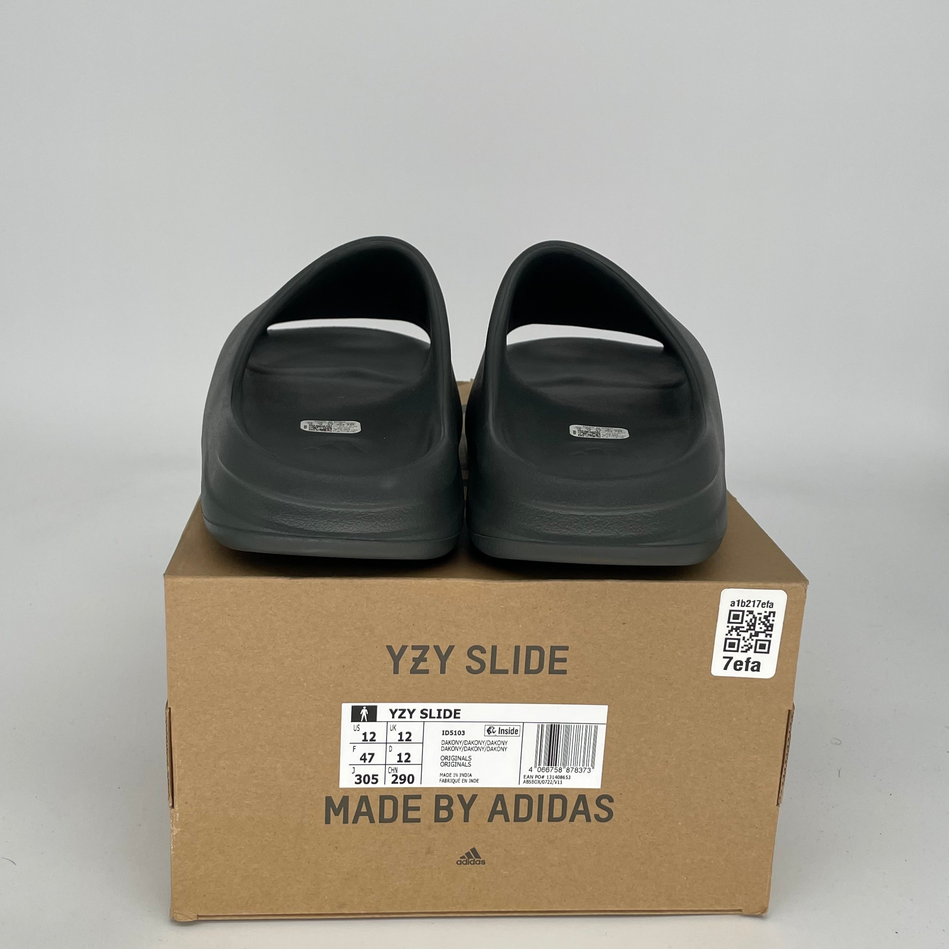 Adidas Yeezy Slide Dark Onyx - Men's Size 12 [ID5103] | Comfortable Slides for Home, Pool & Beach Wear