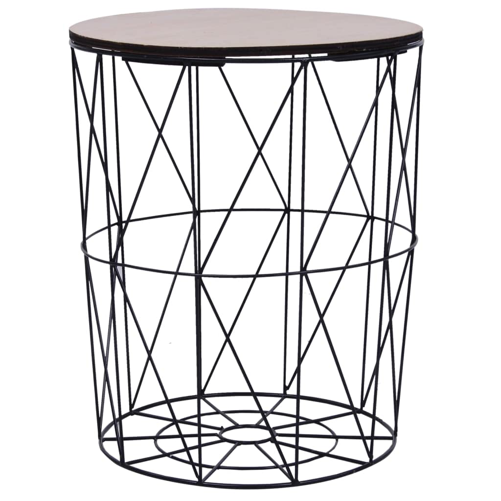 CHARMMA Modern Round Coffee Table - 18.5 Inch Black Wooden Side Table for Living Room | Sturdy 3.72KG Design | Perfect for Small Spaces, Apartments & Lounge Areas