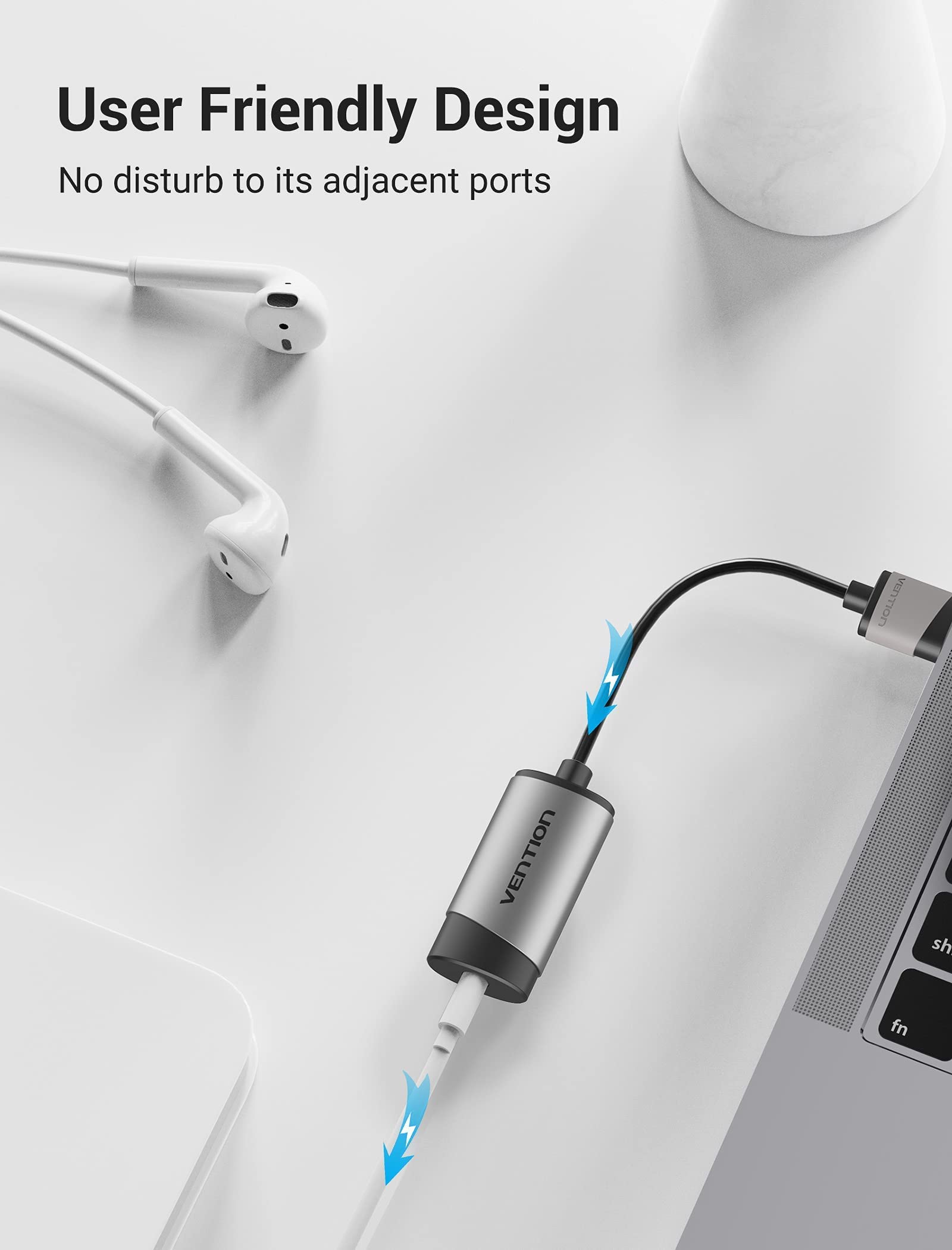 VENTION USB Sound Card Adapter - USB to 3.5mm Audio Jack Converter with TRRS Mic Support for PC, Laptop, Headset, PS5/4, Mac - Perfect for Gaming, Video Calls & Music Streaming
