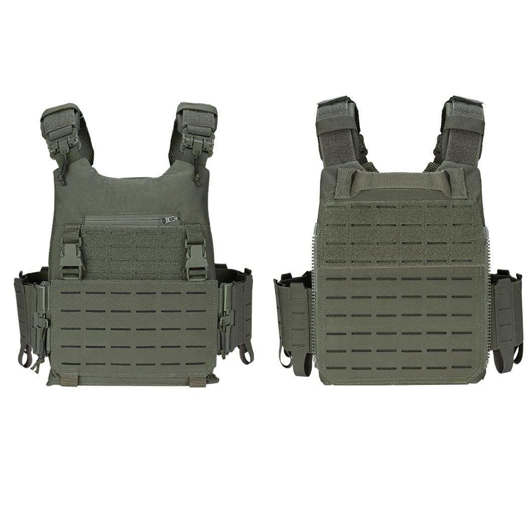 IDOGEAR Tactical Combat Vest for Hunting, Airsoft & Outdoor Training - Ranger Green - Durable Military Gear for Adventure & Survival Scenarios