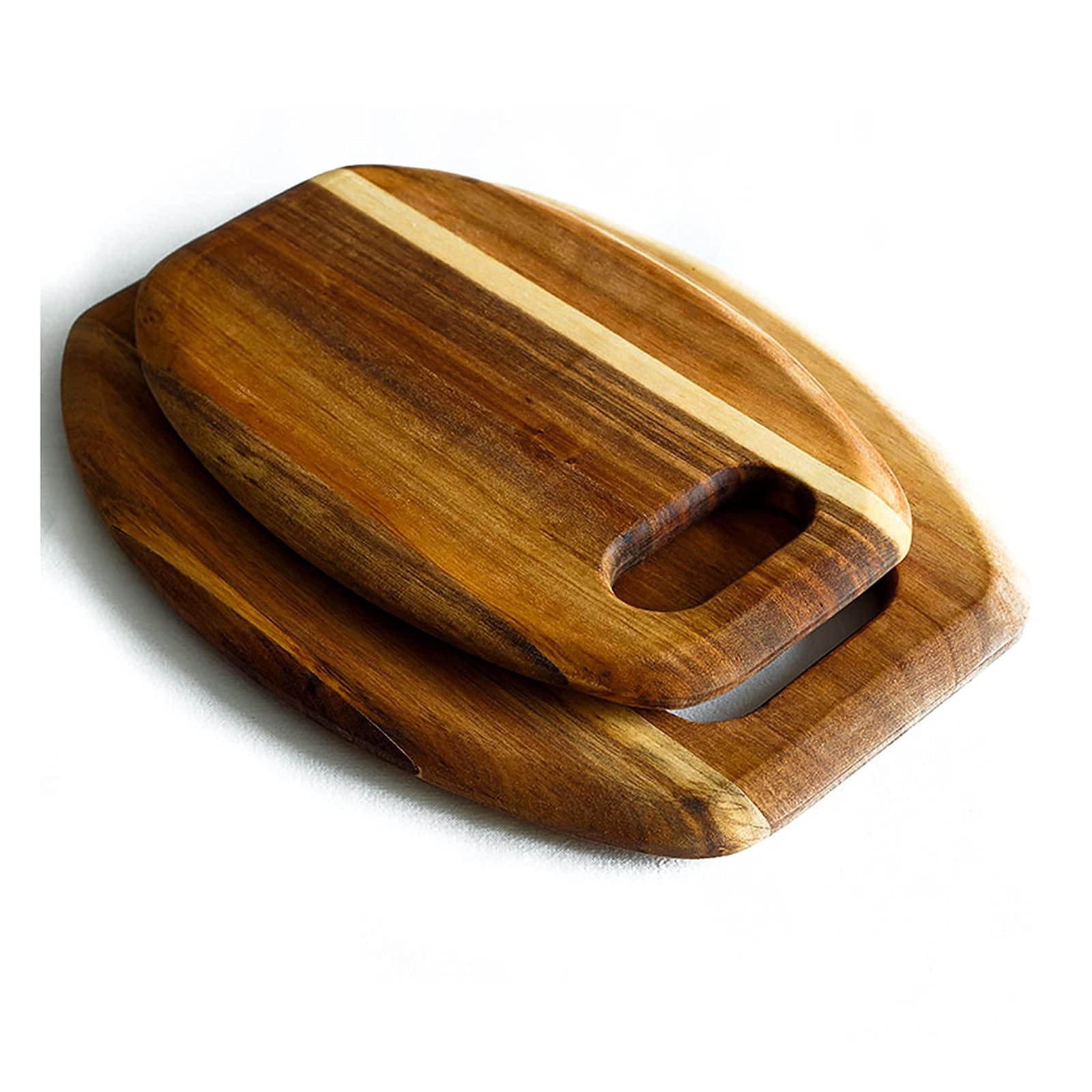 Premium 2-Piece Acacia Wood Cutting Board Set with Non-Slip Grip Handles - Extra Thick Large Wooden Chopping Boards for Meat, Vegetables & Fruits - Ideal for Kitchen Prep, Charcuterie Boards & Entertaining