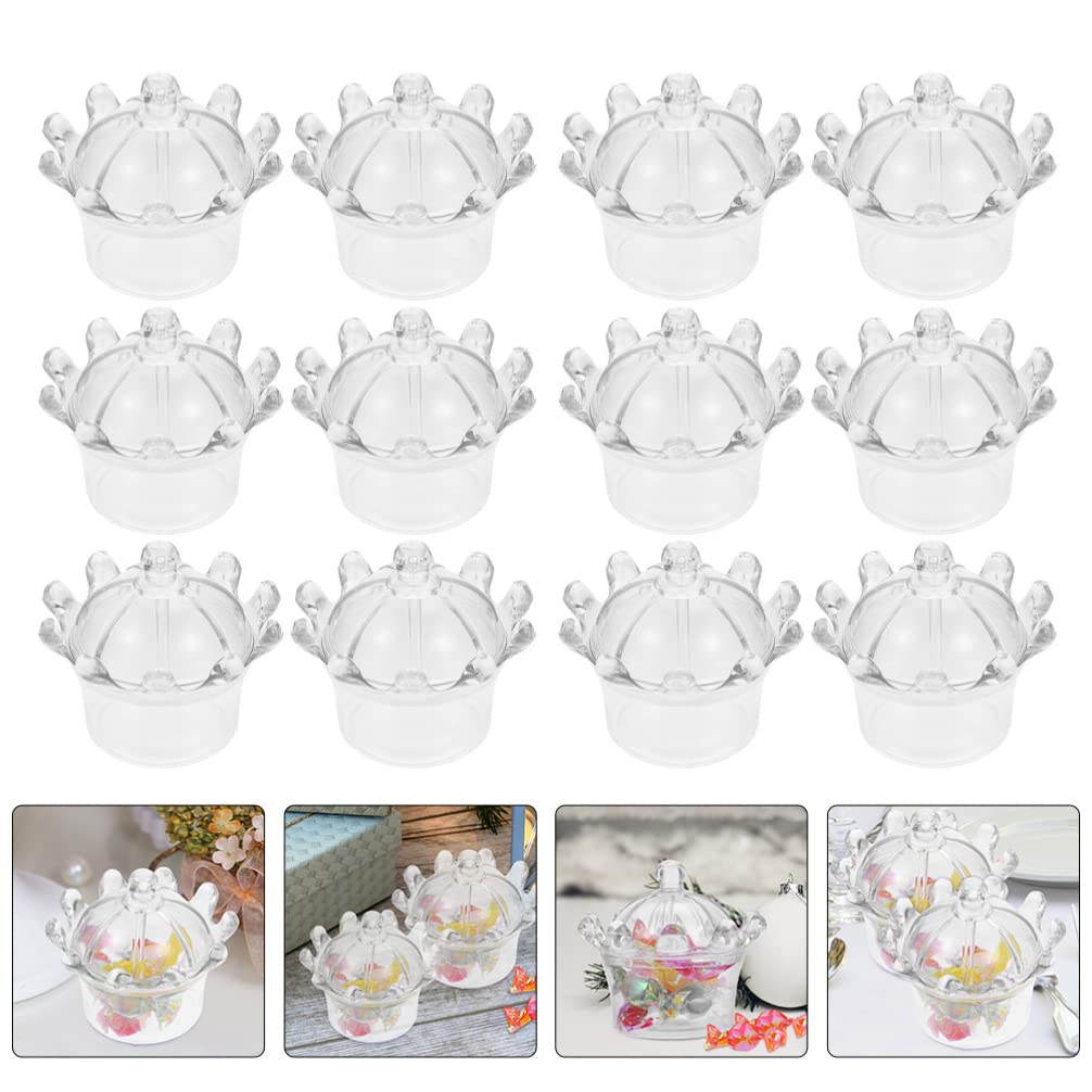 Mini Plastic Candy Box 12Pcs - Fillable Dome Containers for Baby Shower & Party Supplies | Candy Storage & Terrarium Decor